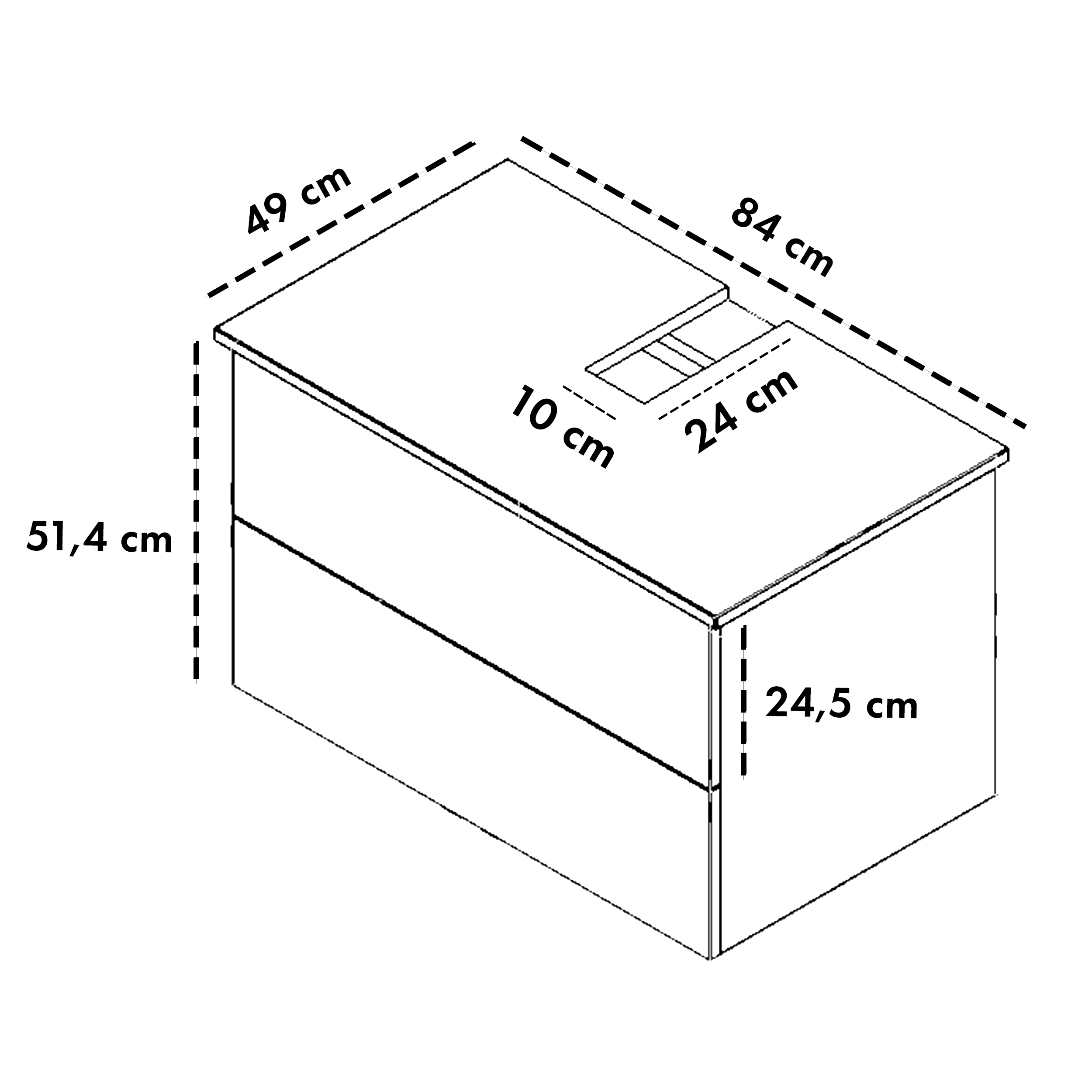 Garlivo Waschbeckenunterschrank GLA-80 Beton mit Schubladen