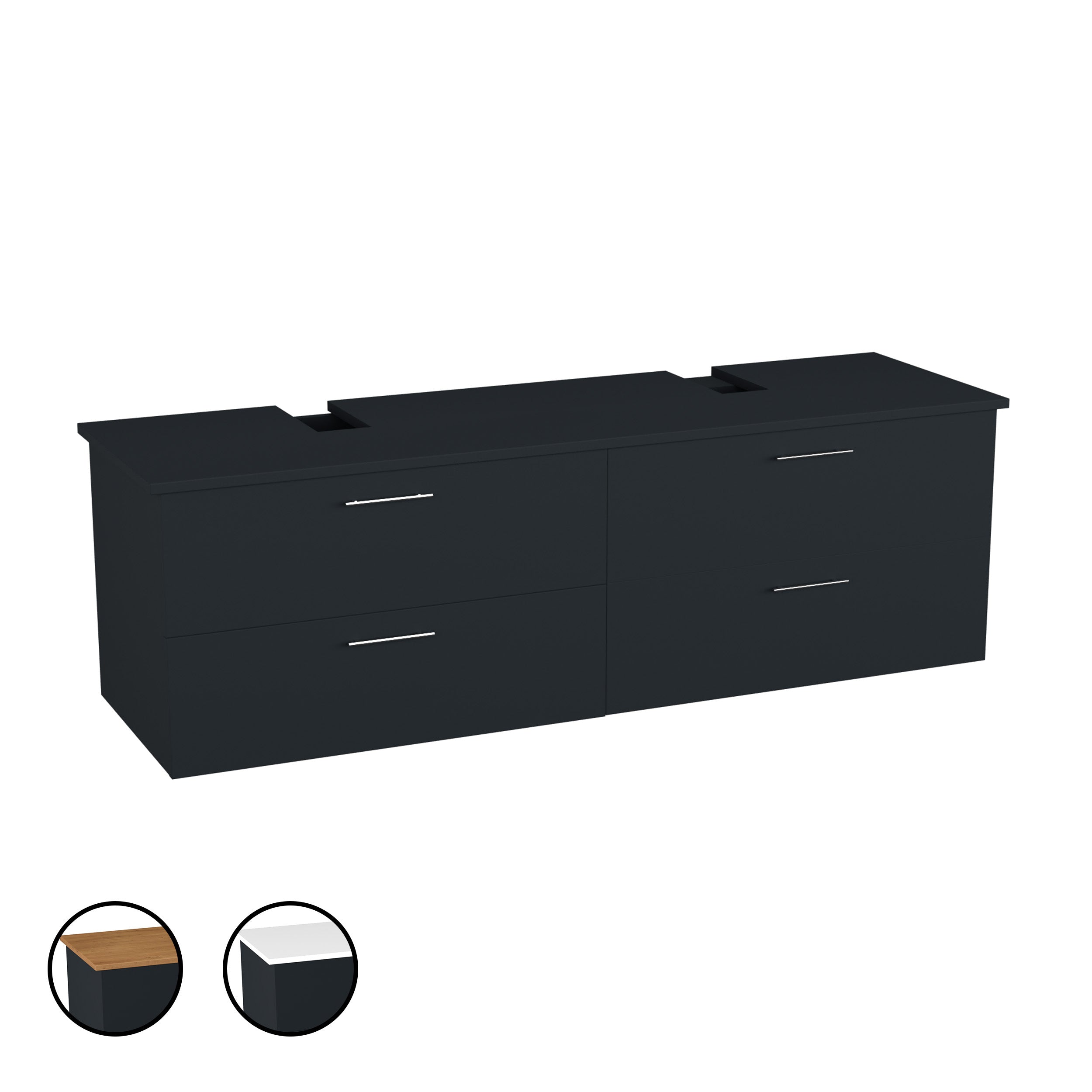 Garlivo Waschbeckenunterschrank GLA-160 Anthrazit mit Schubladen
