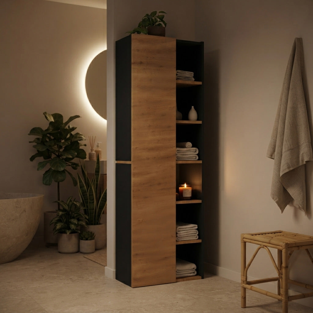 Garlivo Badezimmerschrank GLC 1 Eiche mit Fächern