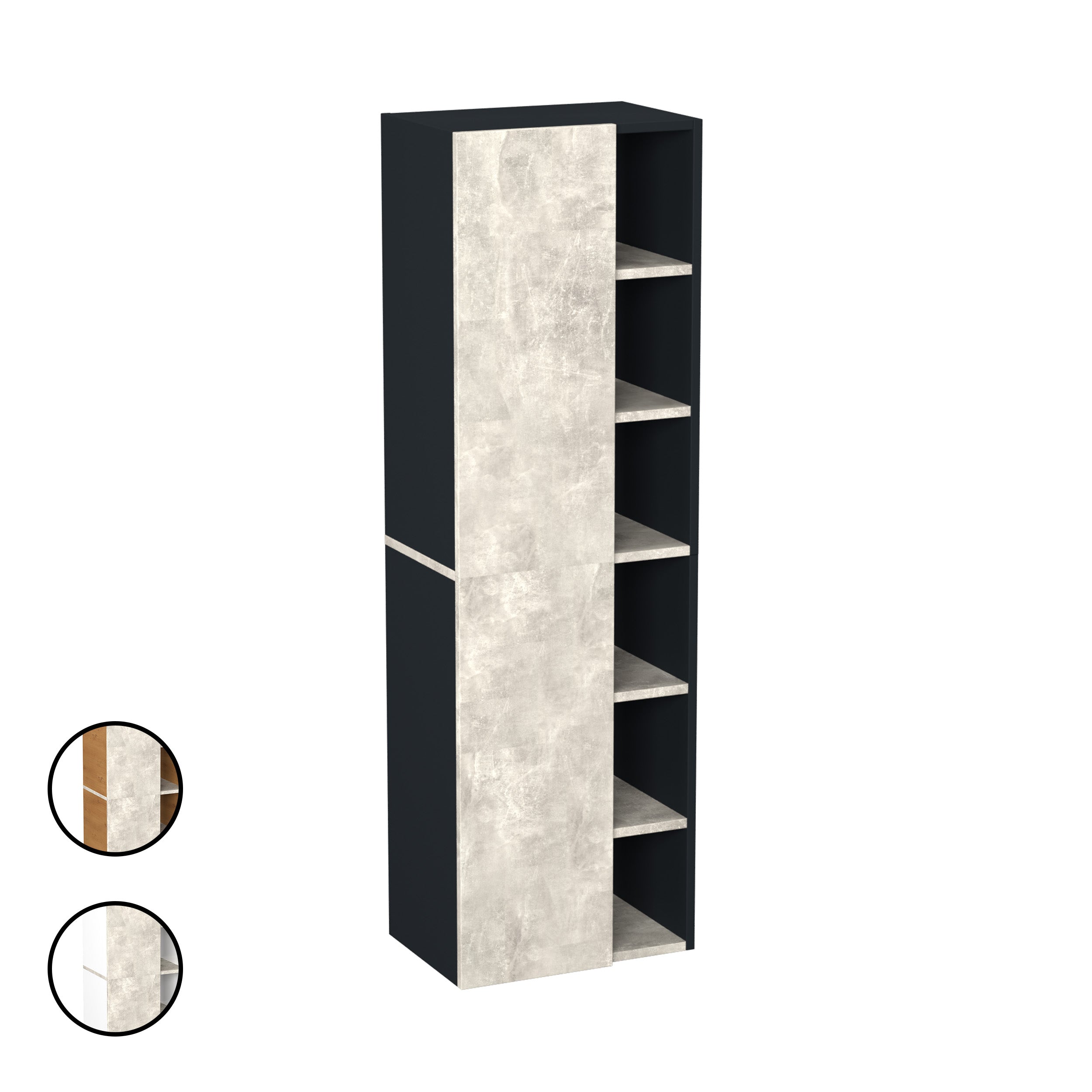 Garlivo Badezimmerschrank GLC 1 Beton mit Fächern