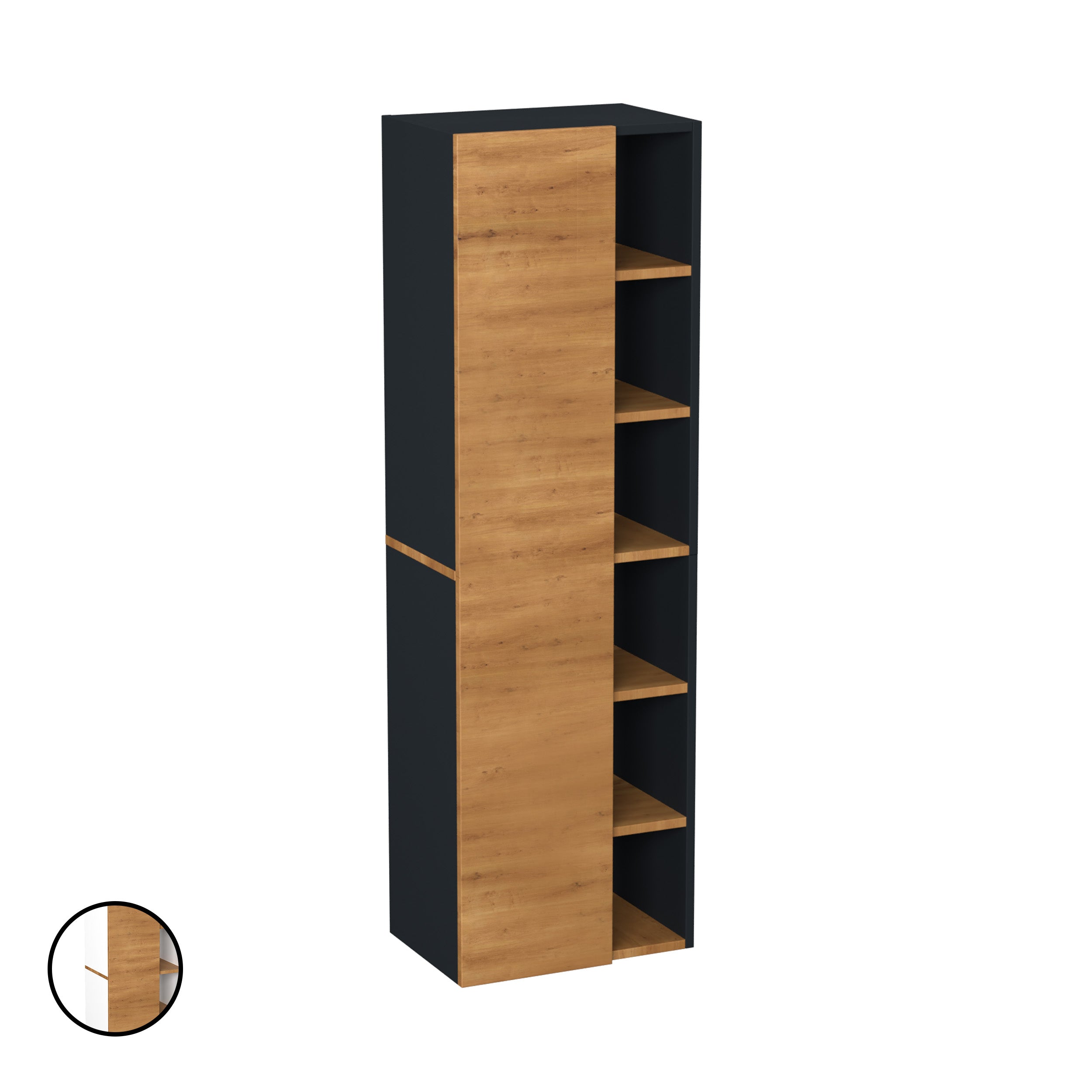 Garlivo Badezimmerschrank GLC 1 Eiche mit Fächern