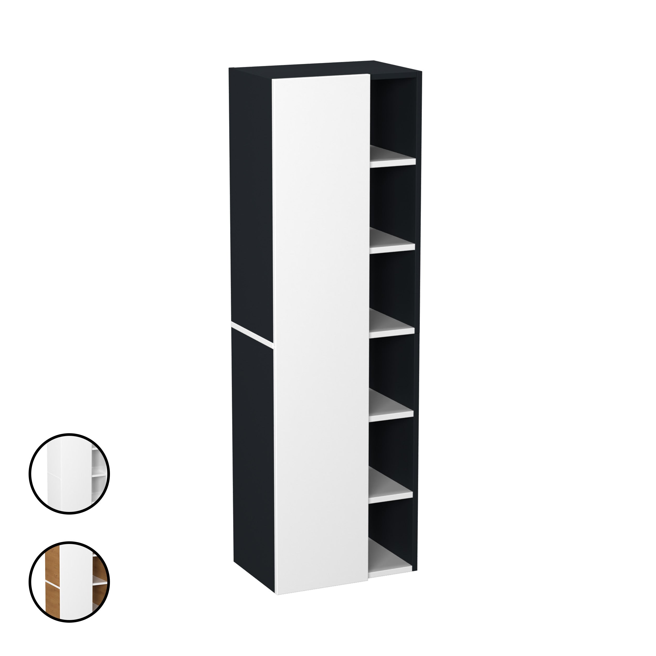 Garlivo Badezimmerschrank GLC 1 Weiß mit Fächern