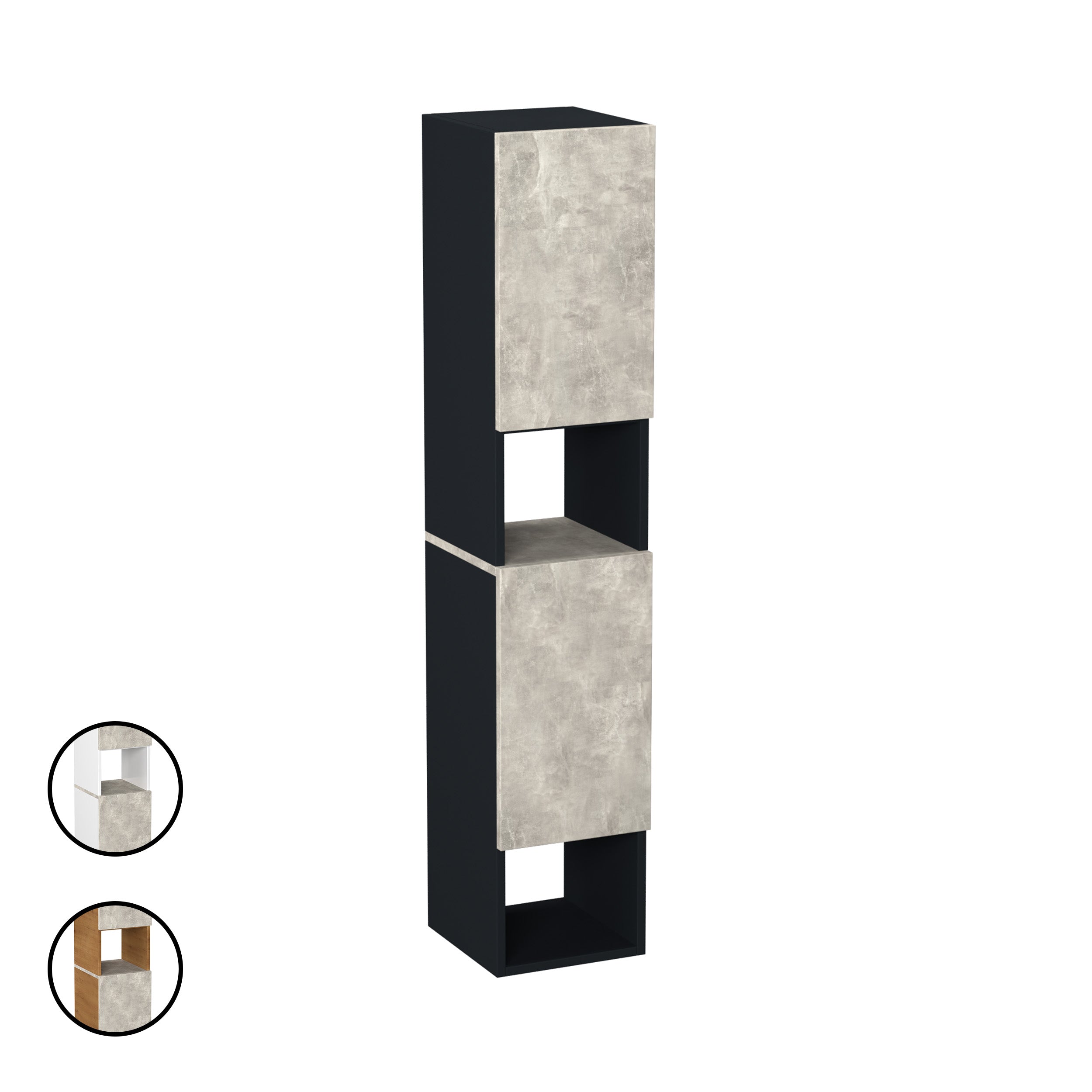 Garlivo Badezimmerschrank GLC 2 Beton mit Fächern