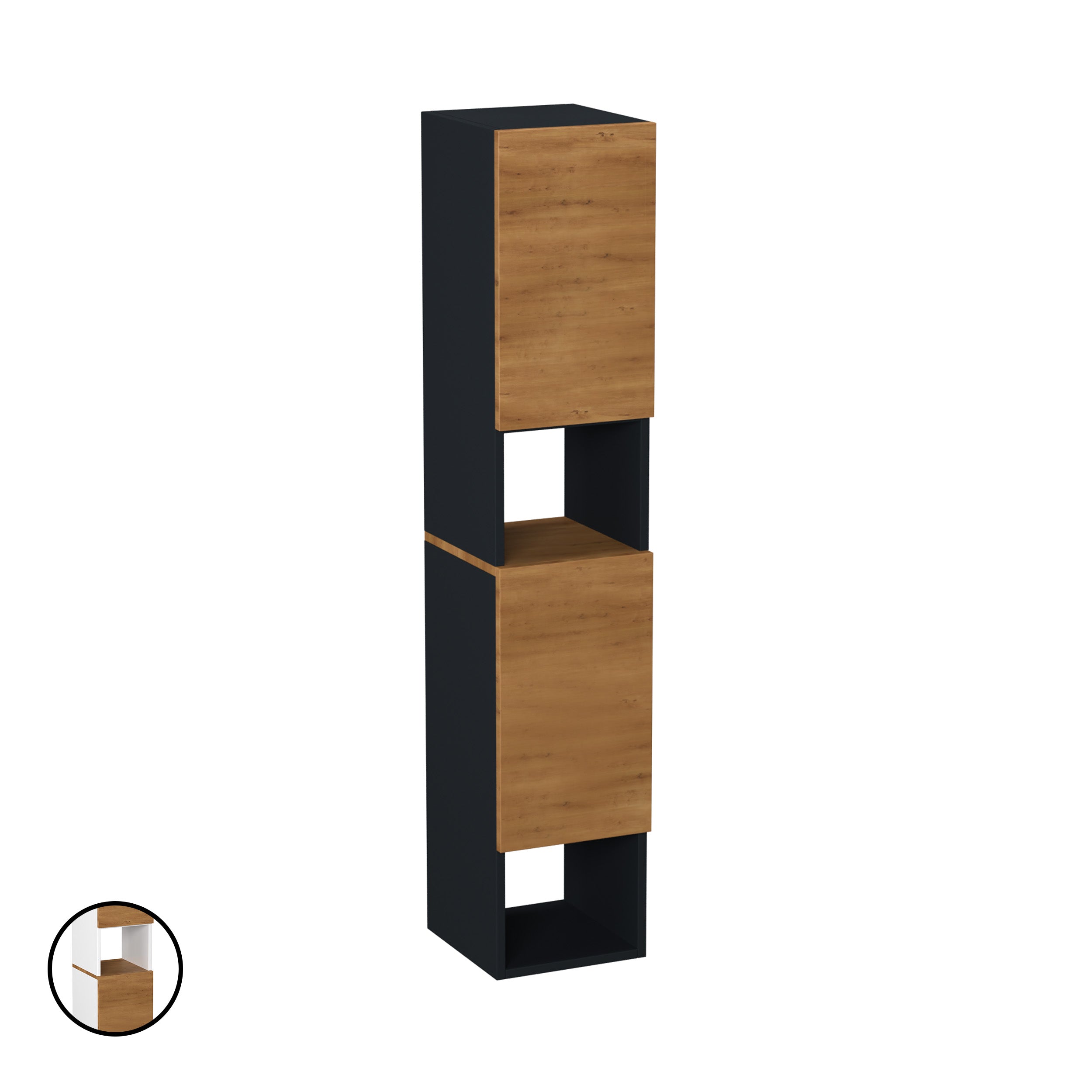 Garlivo Badezimmerschrank GLC 2 Eiche mit Fächern