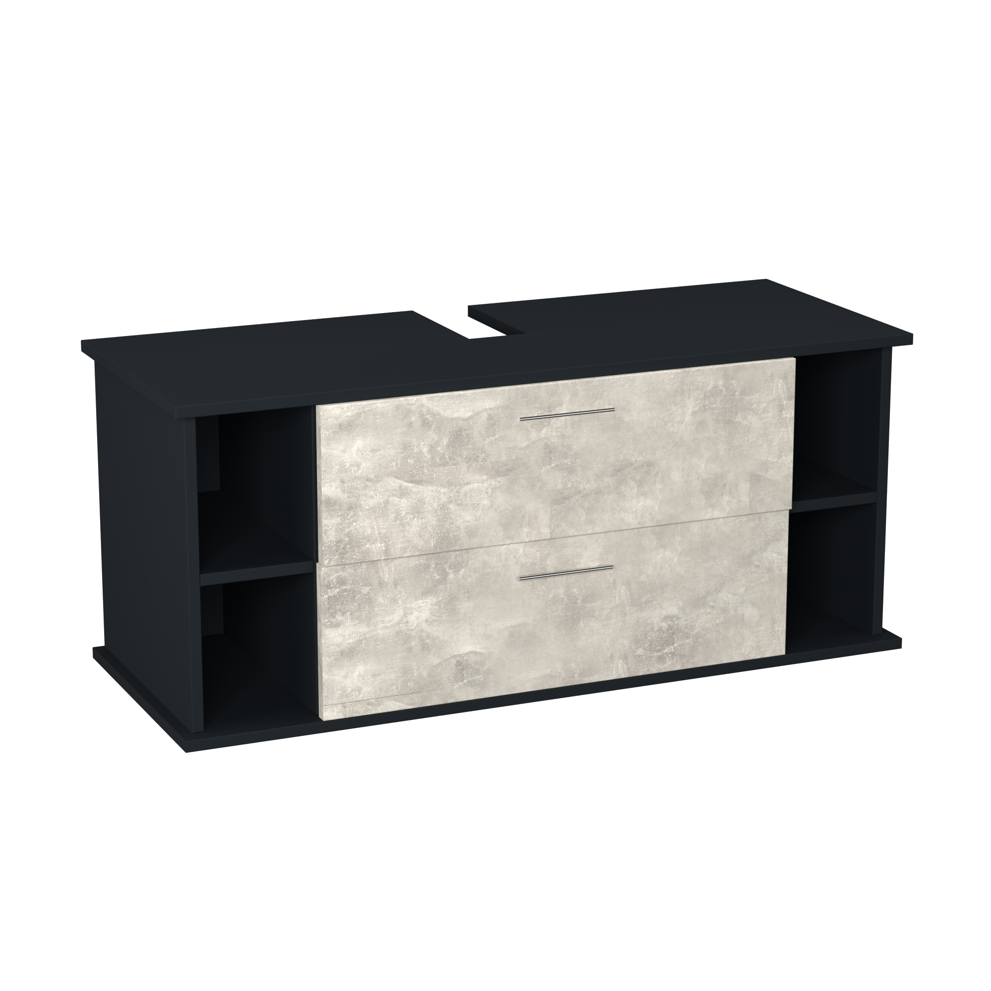 Garlivo Waschbeckenunterschrank GLA-120 Beton mit Schubladen