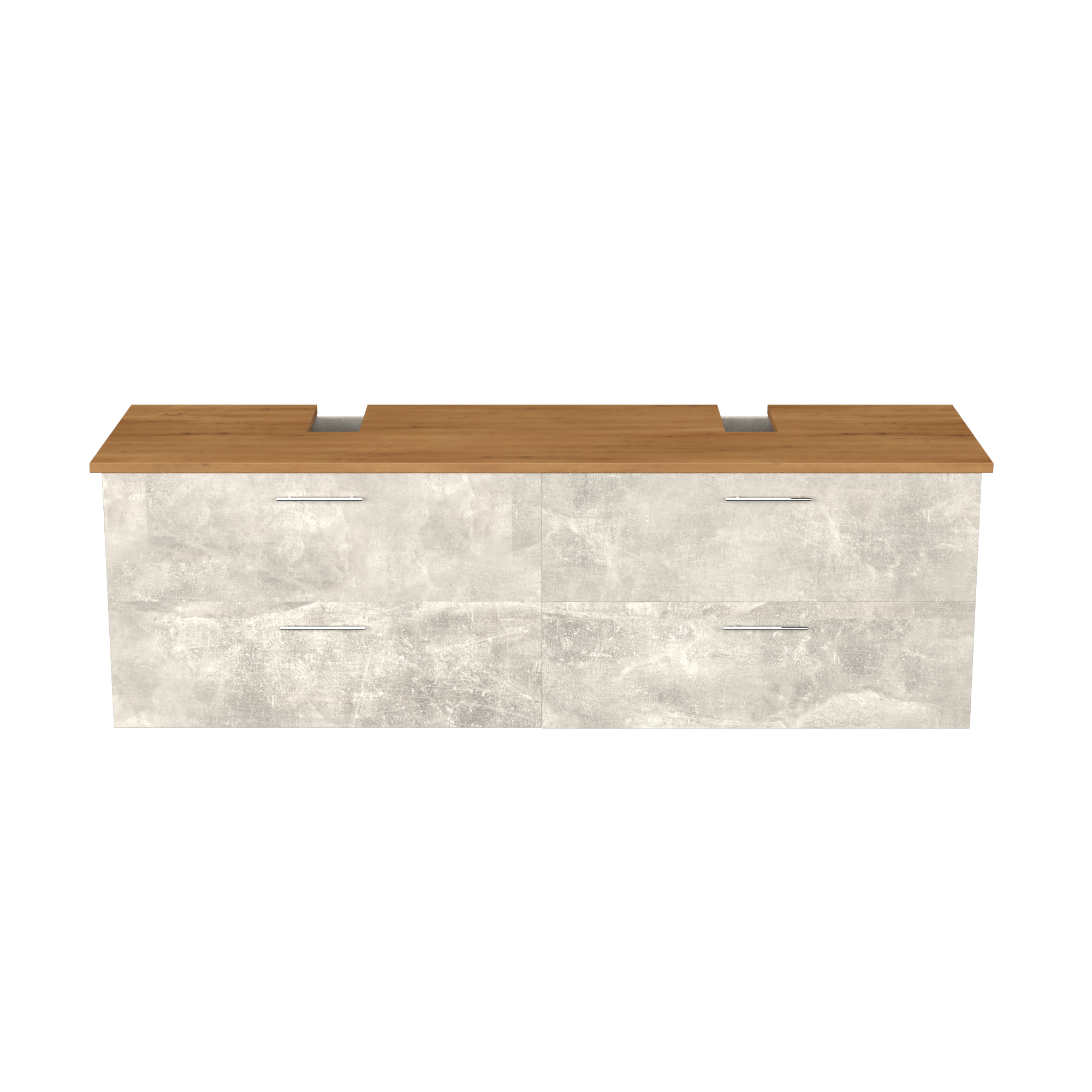 Garlivo Waschbeckenunterschrank GLA-160 Beton mit Schubladen