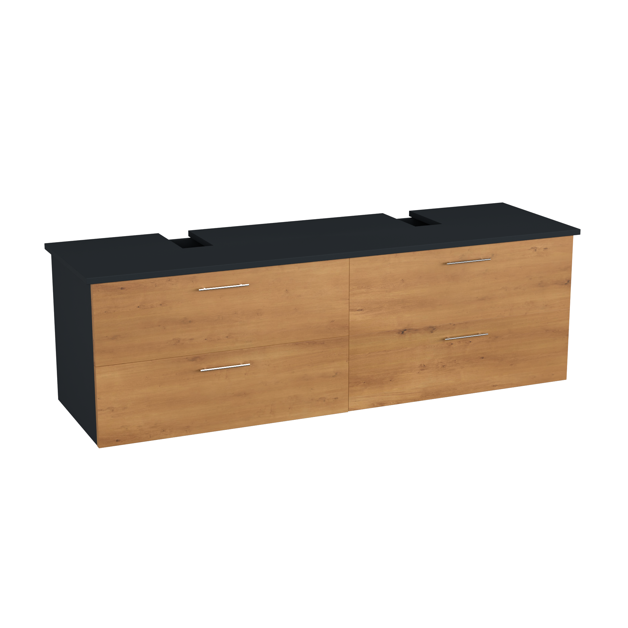 Garlivo Waschbeckenunterschrank GLA-160 Eiche mit Schubladen
