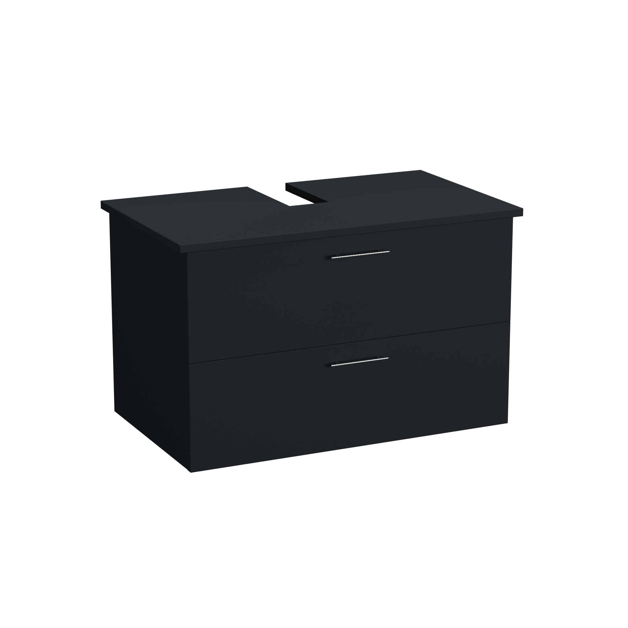 Garlivo Waschbeckenunterschrank GLA-80 Schwarz mit Schubladen