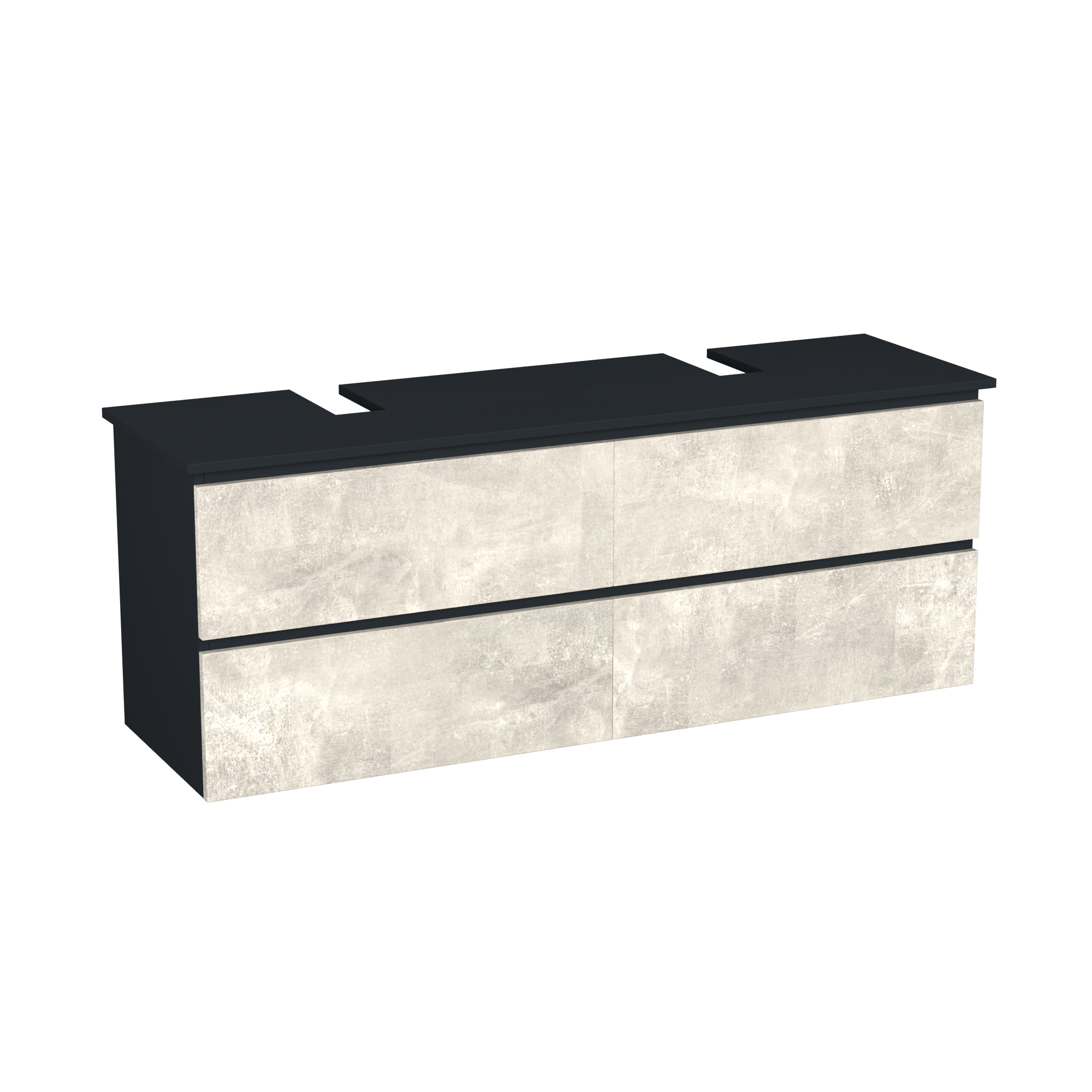 Garlivo Waschbeckenunterschrank GLB-160 Beton mit Schubladen