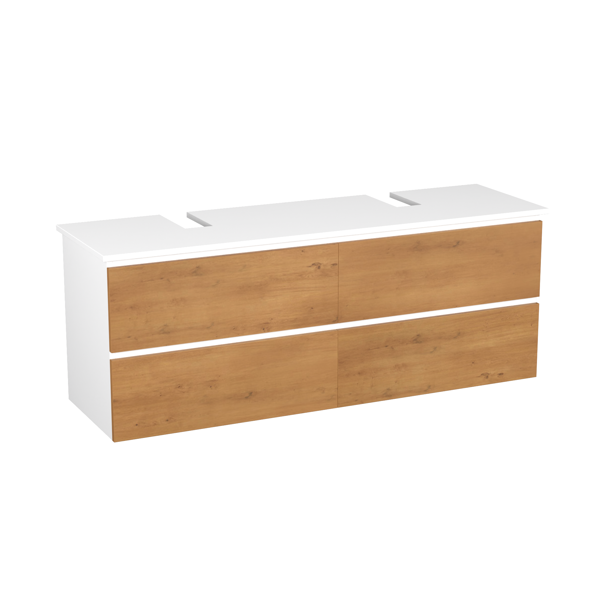 Garlivo Waschbeckenunterschrank GLB-160 Eiche mit Schubladen