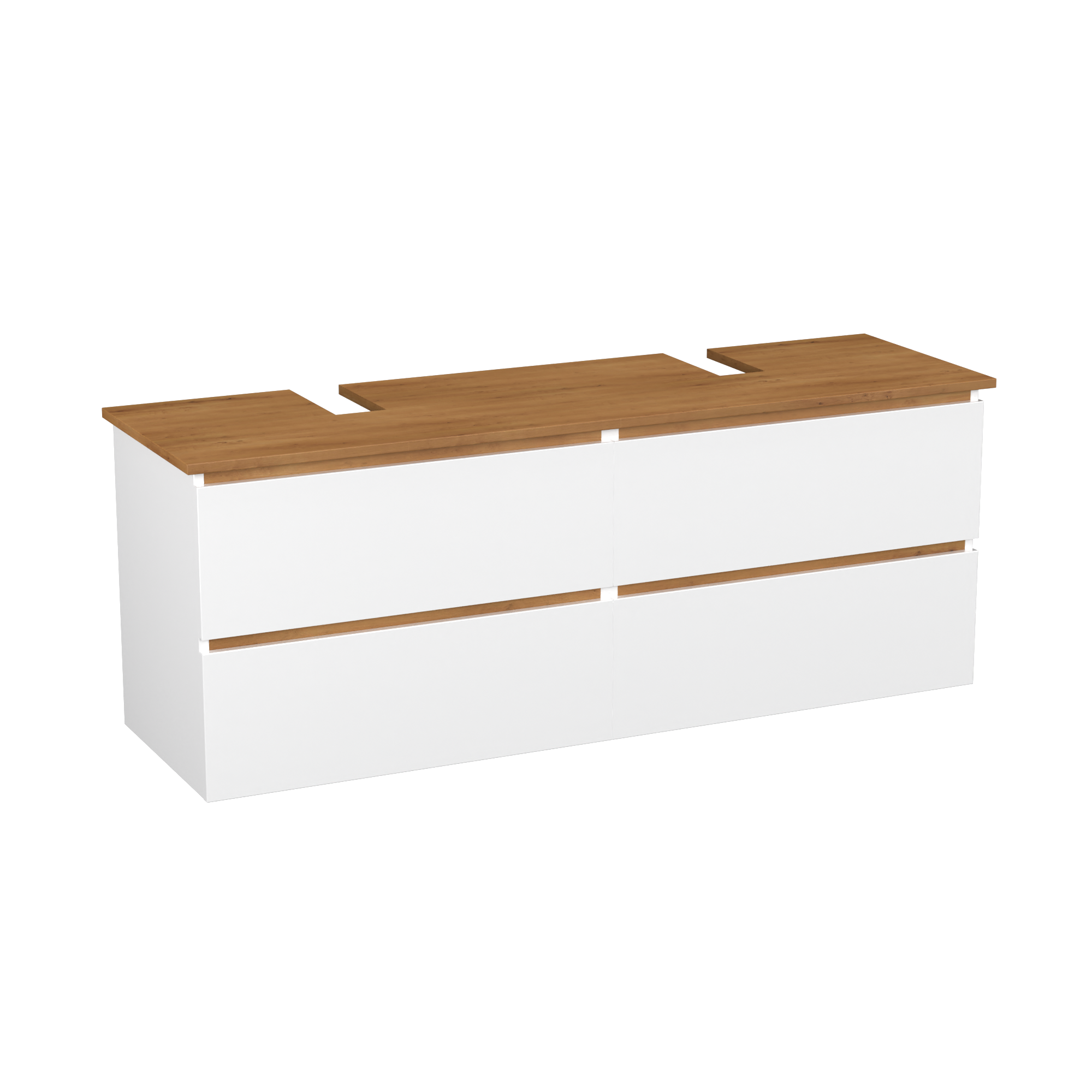 Garlivo Waschbeckenunterschrank GLB-160 Weiß mit Schubladen