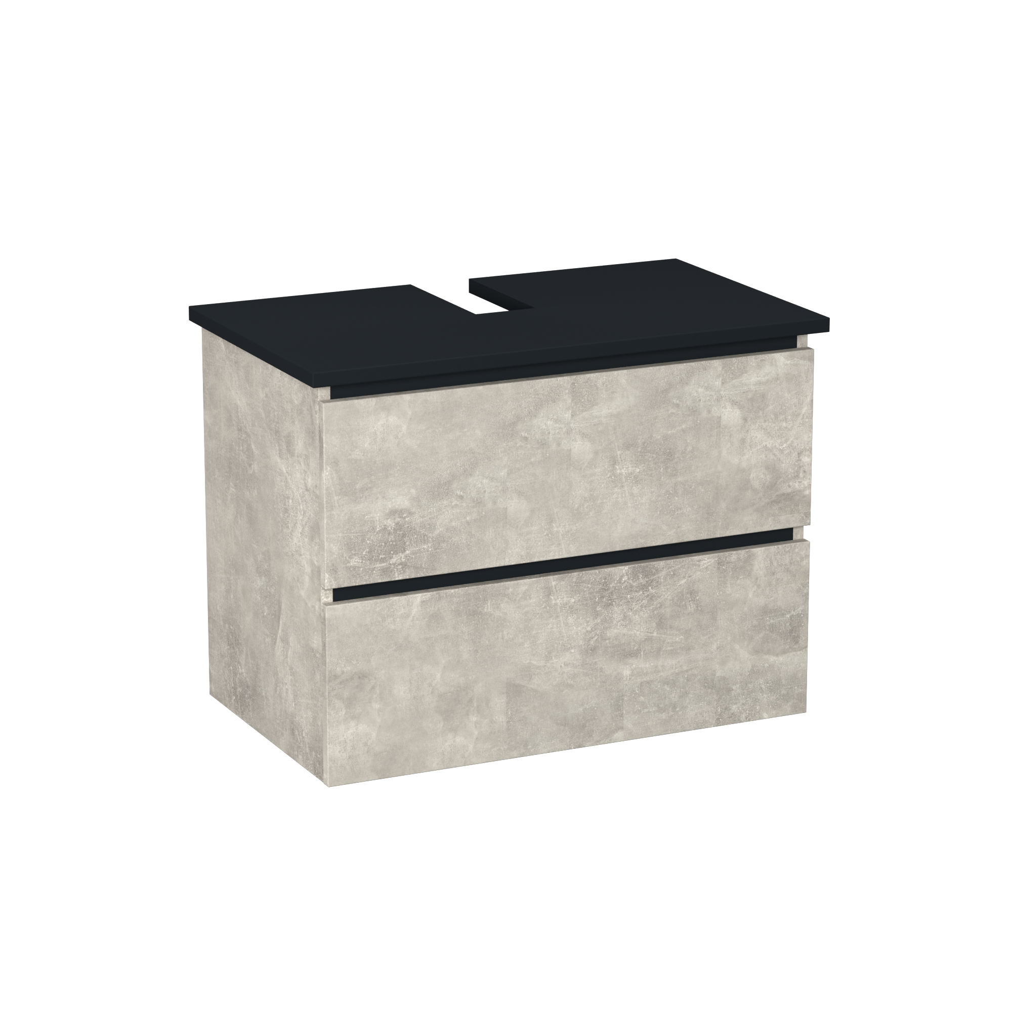 Garlivo Waschbeckenunterschrank GLB-80 Beton mit Schubladen