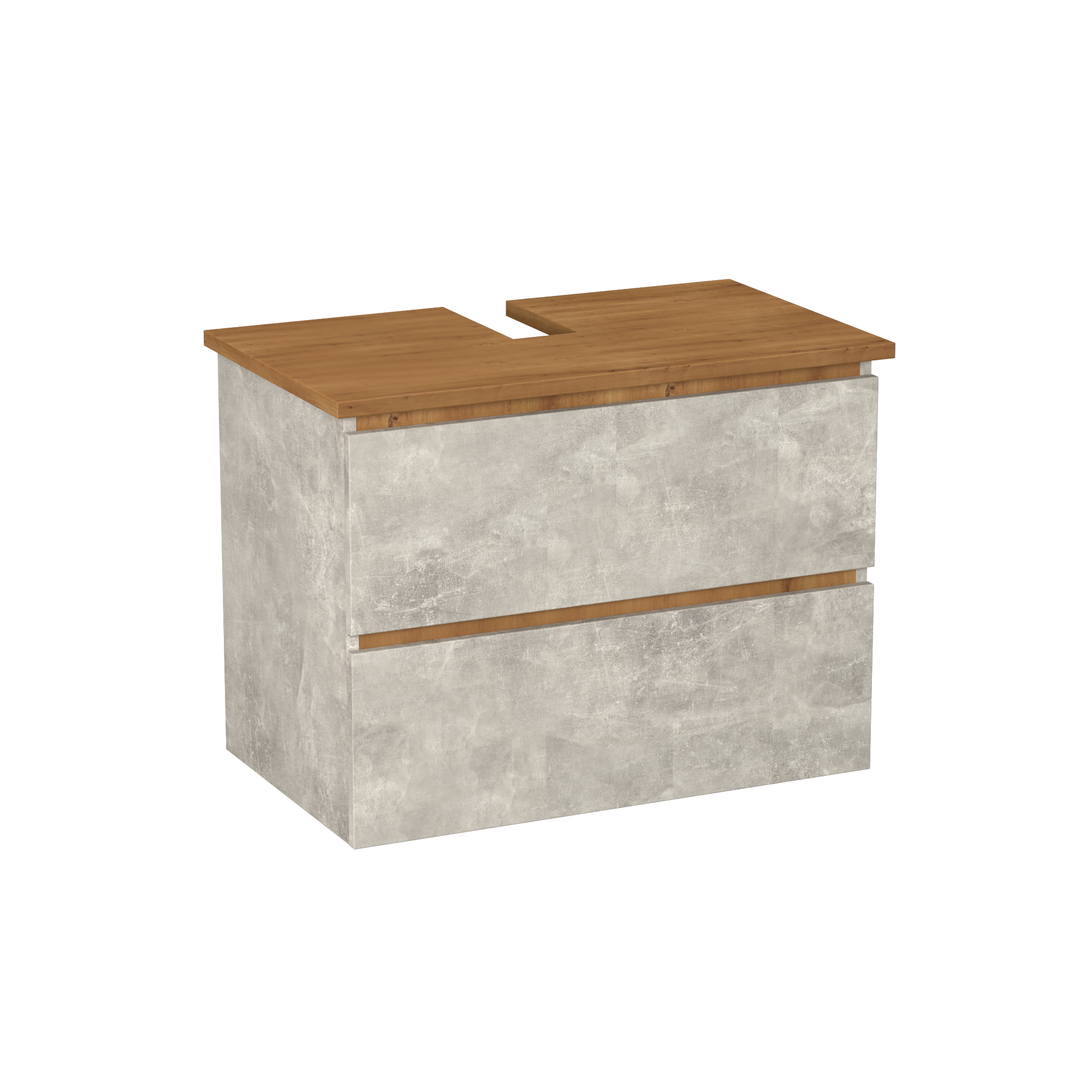 Garlivo Waschbeckenunterschrank GLB-80 Beton mit Schubladen