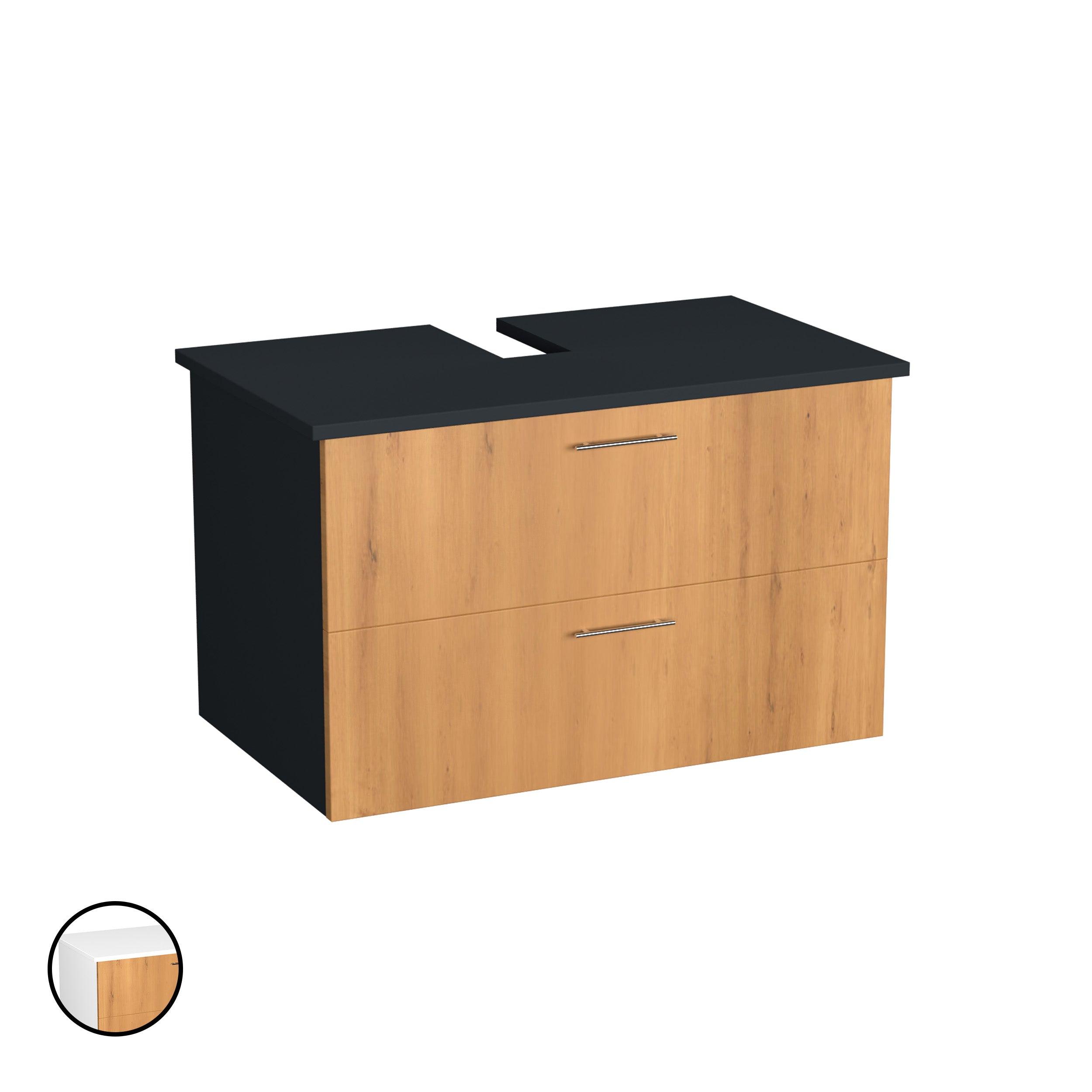 Garlivo Waschbeckenunterschrank GLA-80 Eiche mit Schubladen