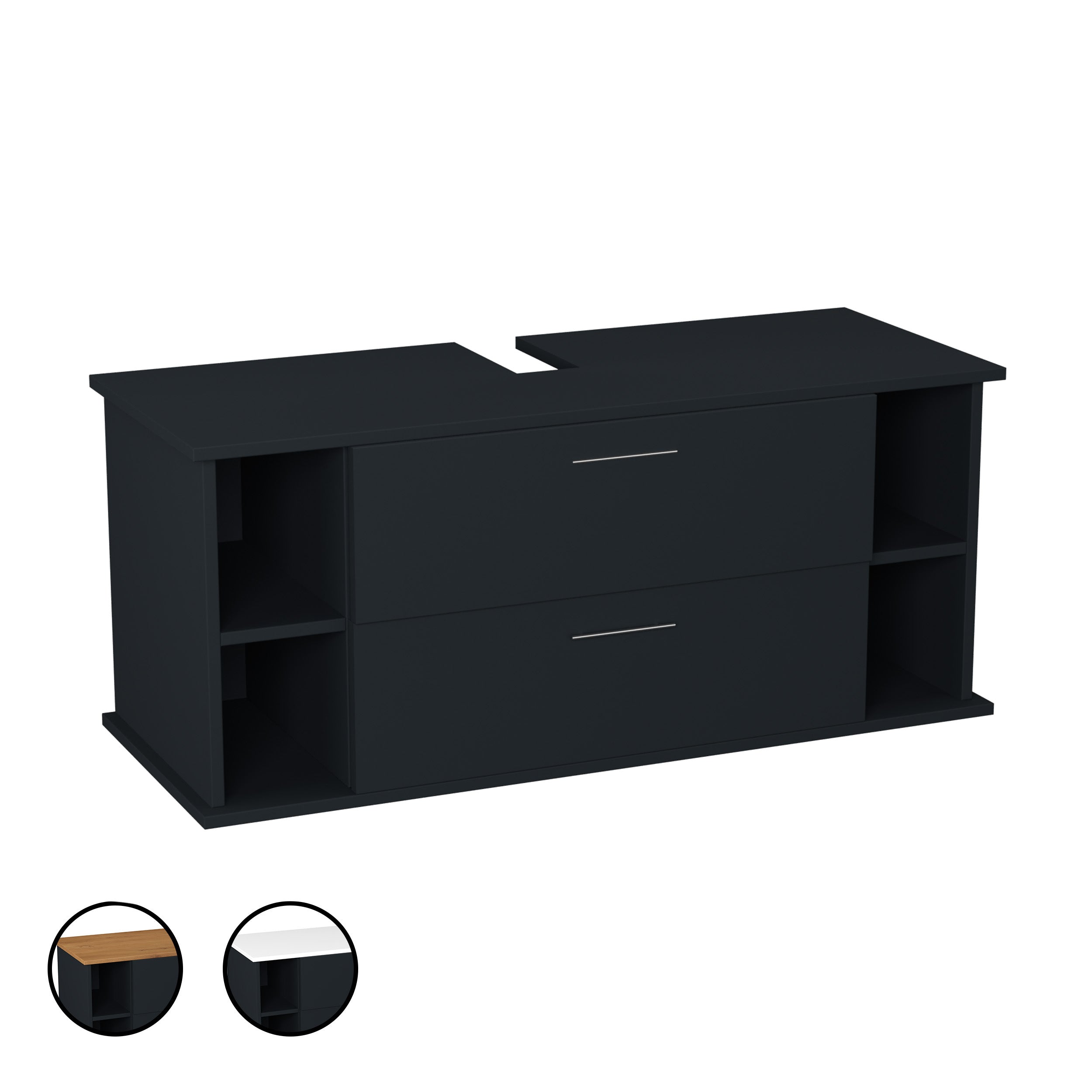 Garlivo Waschbeckenunterschrank GLA-120 Anthrazit mit Schubladen