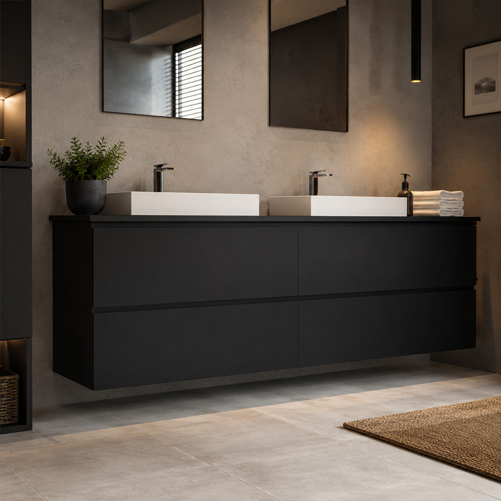 Garlivo Waschbeckenunterschrank GLB-160 Anthrazit mit Schubladen
