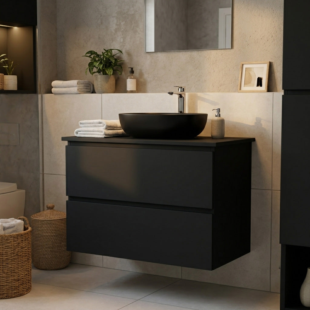 Garlivo Waschbeckenunterschrank GLB-80 Anthrazit mit Schubladen