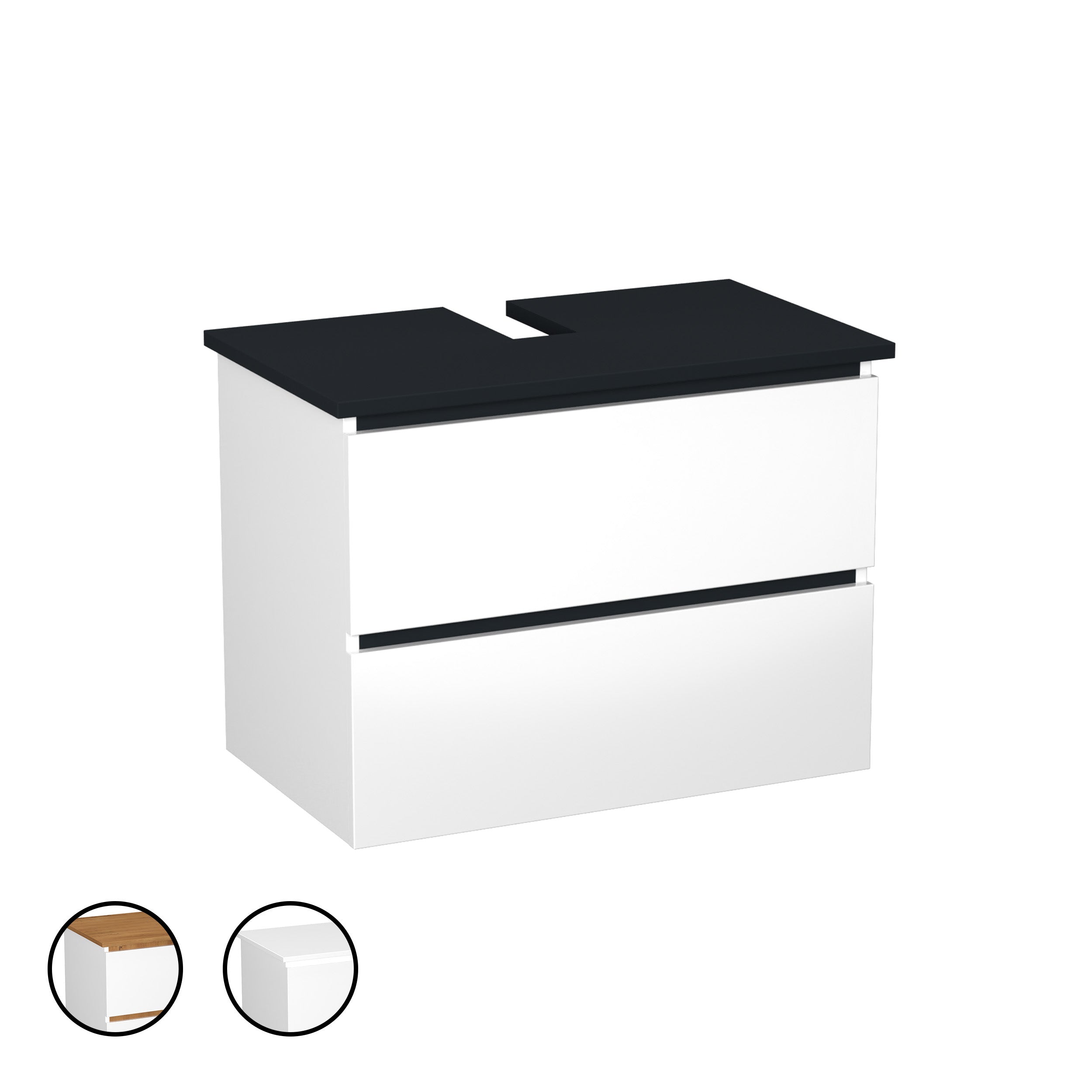 Garlivo Waschbeckenunterschrank GLB-80 Weiss mit Schubladen
