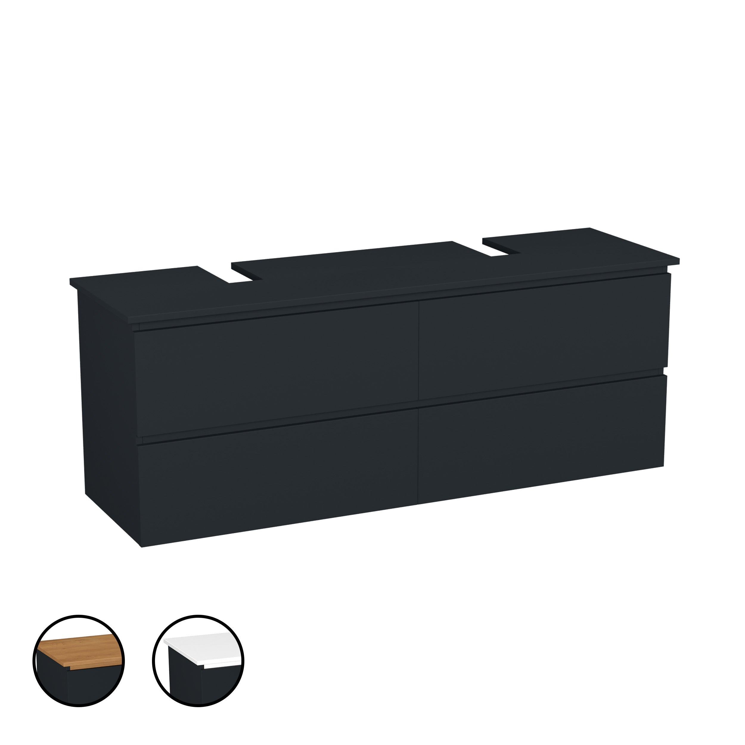 Garlivo Waschbeckenunterschrank GLB-160 Anthrazit mit Schubladen