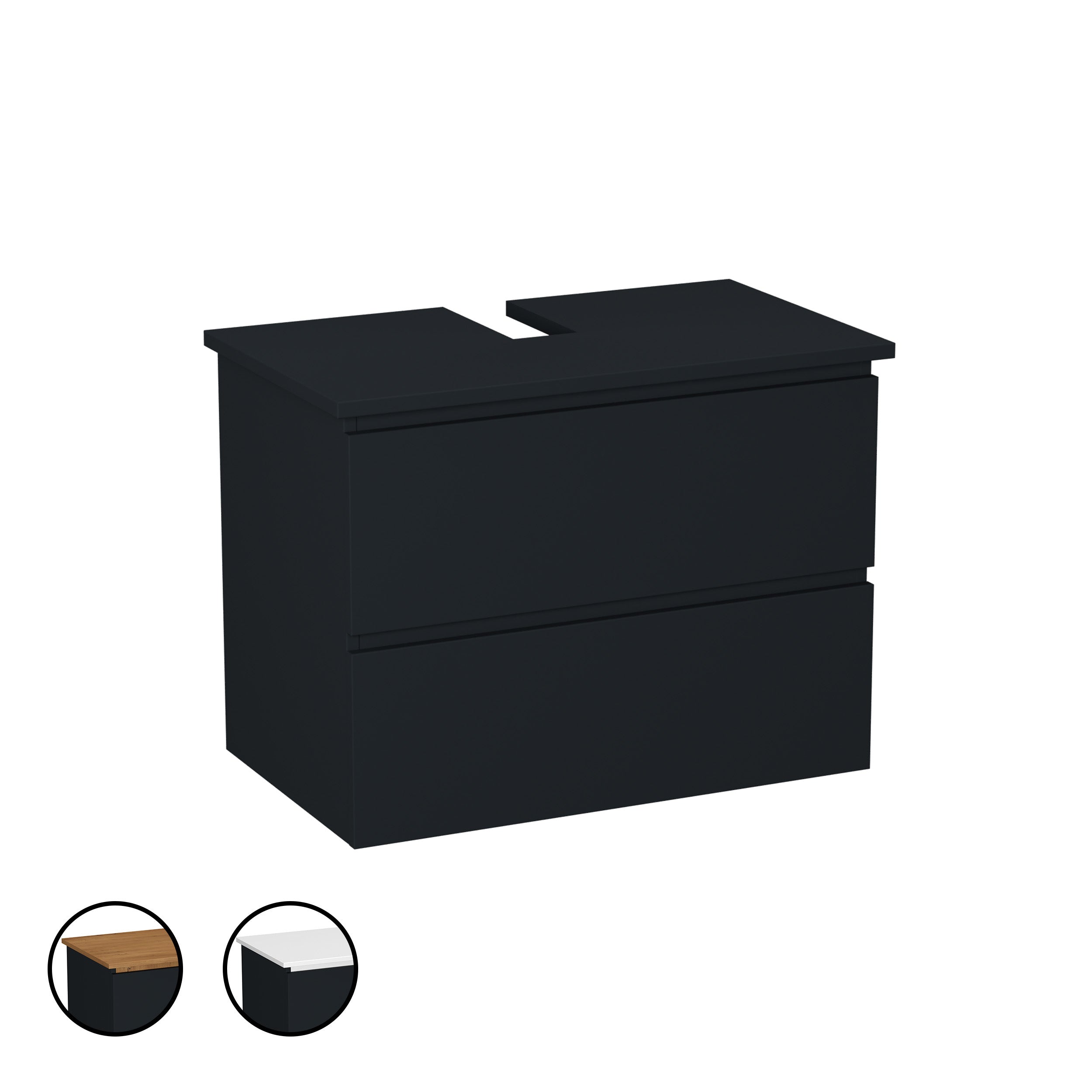 Garlivo Waschbeckenunterschrank GLB-80 Anthrazit mit Schubladen