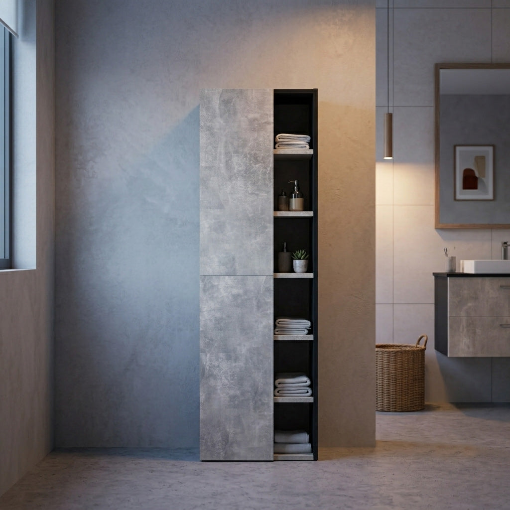 Garlivo Badezimmerschrank GLC 1 Beton mit Fächern
