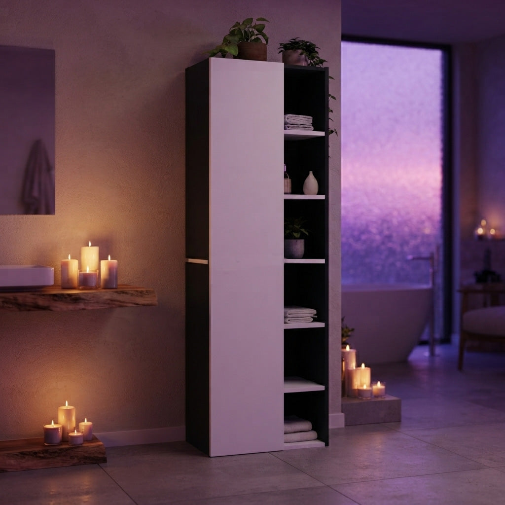 Garlivo Badezimmerschrank GLC 1 Weiß mit Fächern