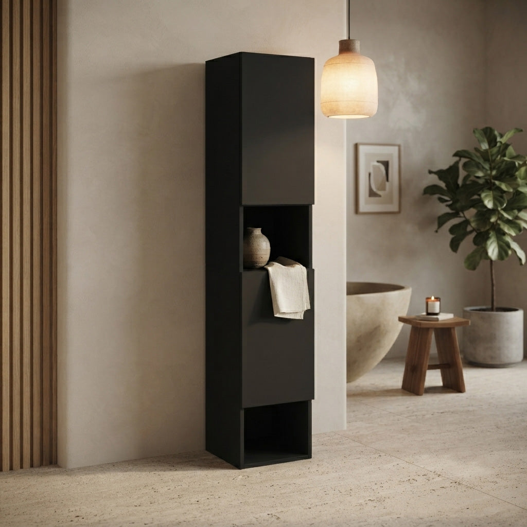 Garlivo Badezimmerschrank GLC 2 Anthrazit mit Fächern