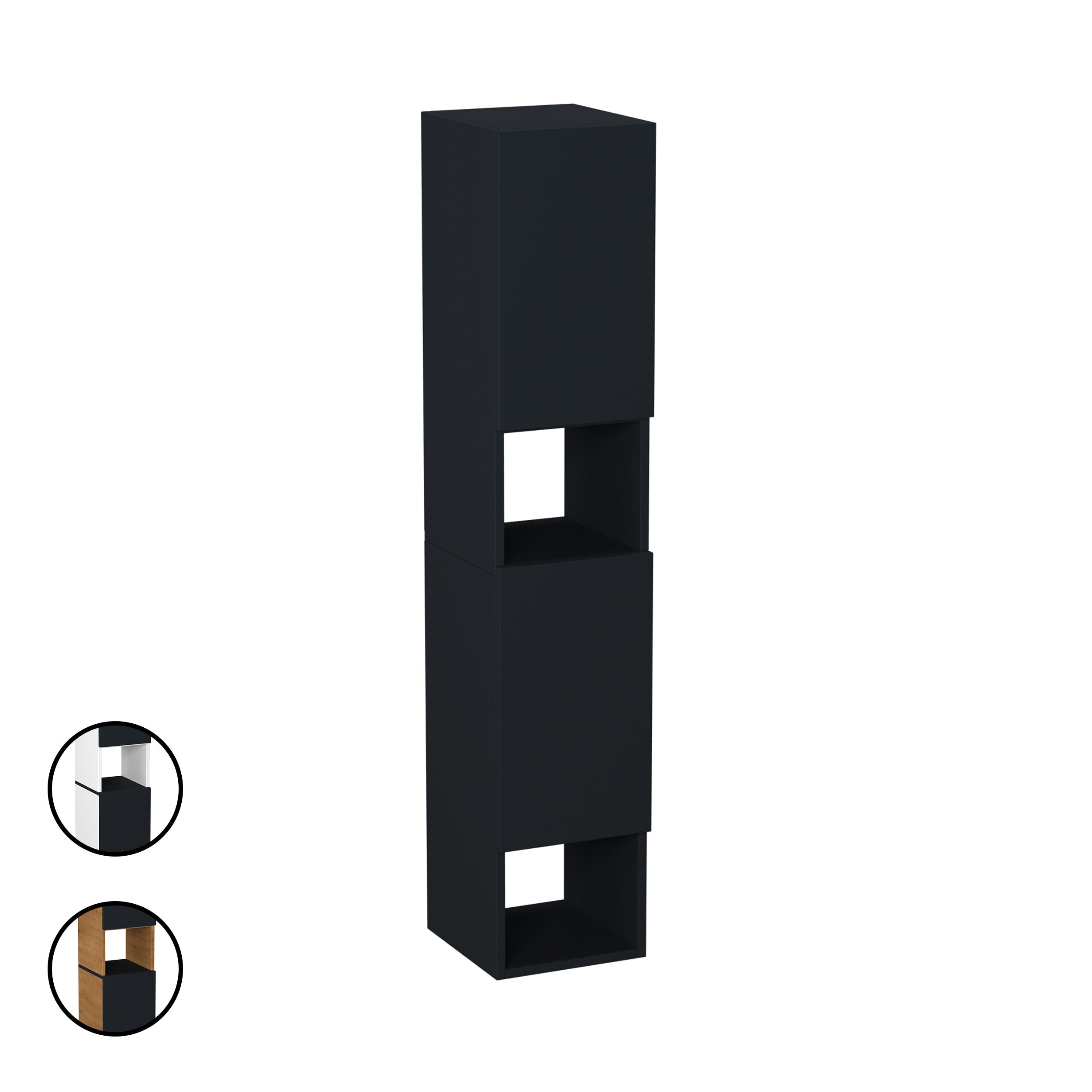 Garlivo Badezimmerschrank GLC 2 Anthrazit mit Fächern