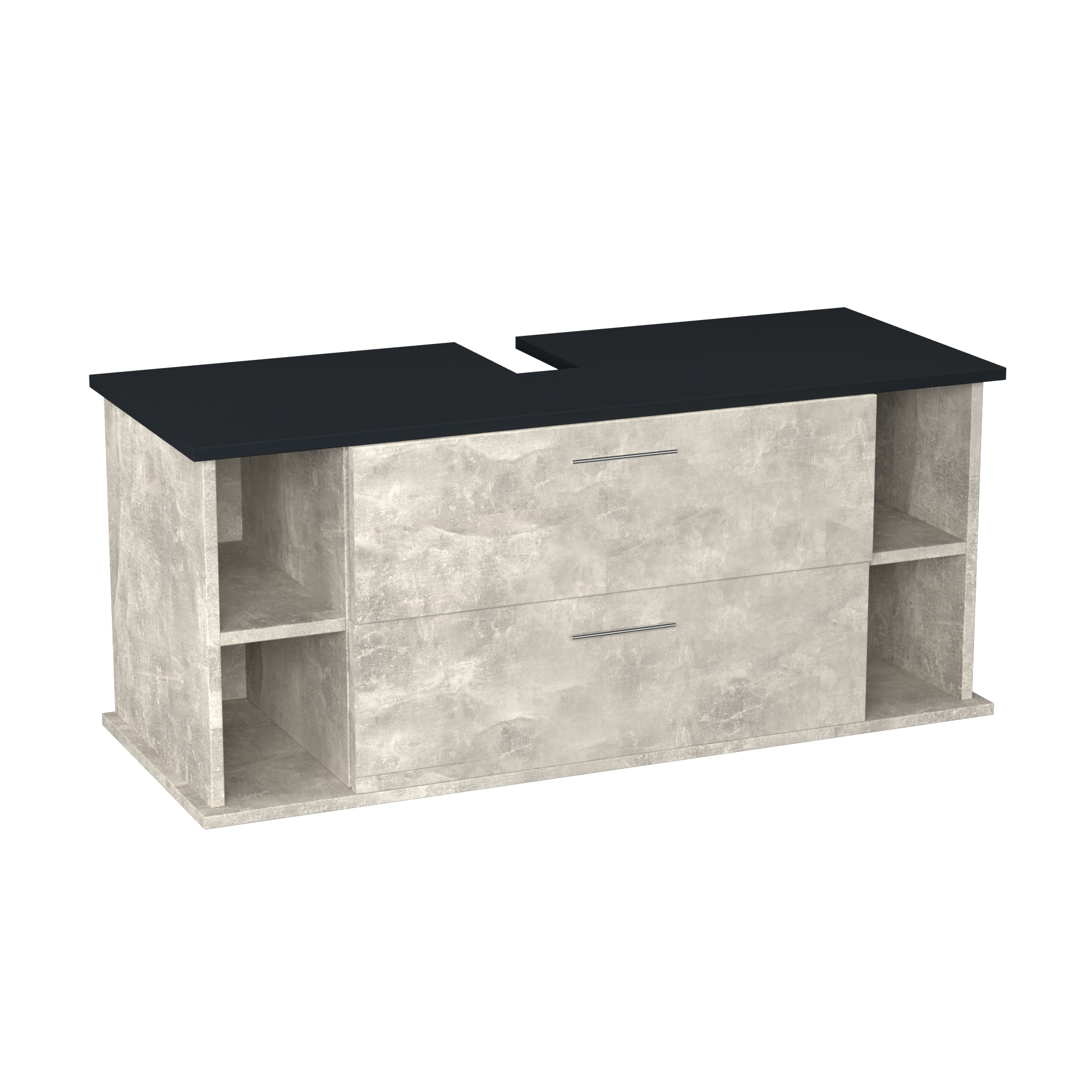 Garlivo Waschbeckenunterschrank GLA-120 Beton mit Schubladen