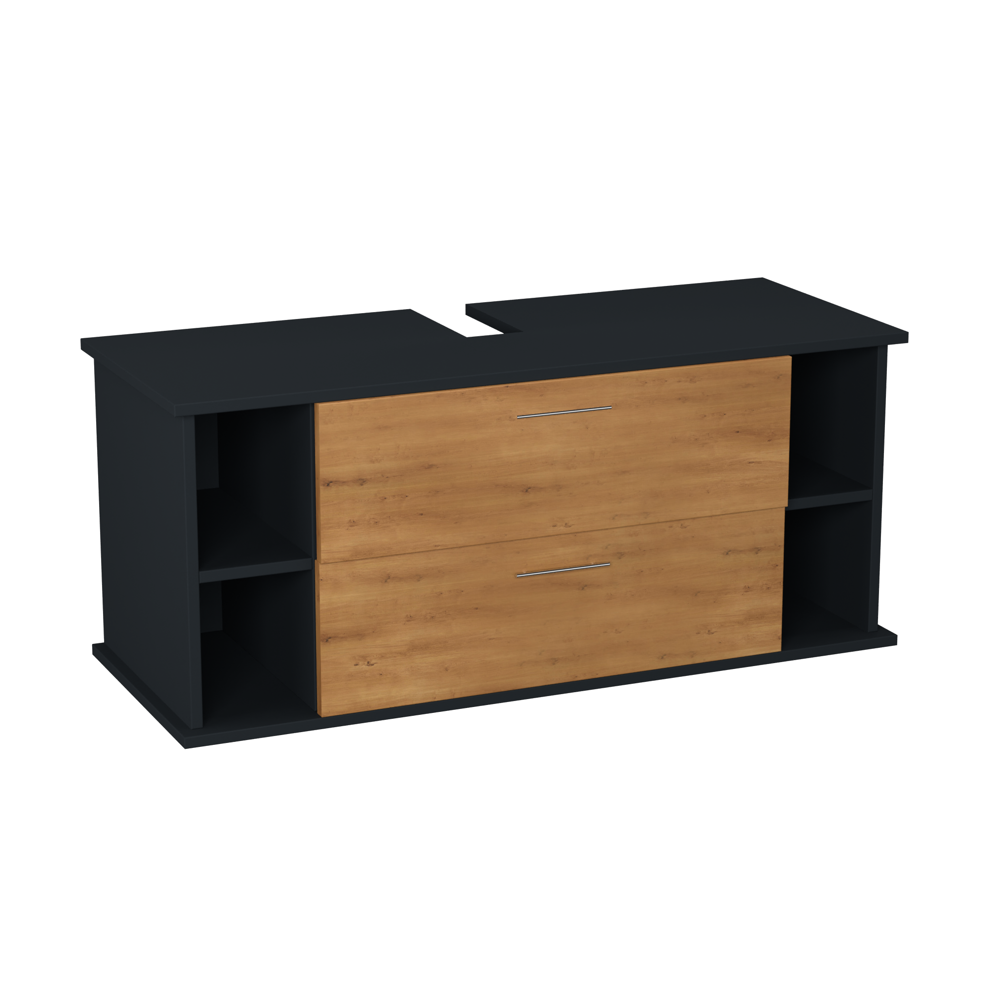 Garlivo Waschbeckenunterschrank GLA-120 Eiche mit Schubladen