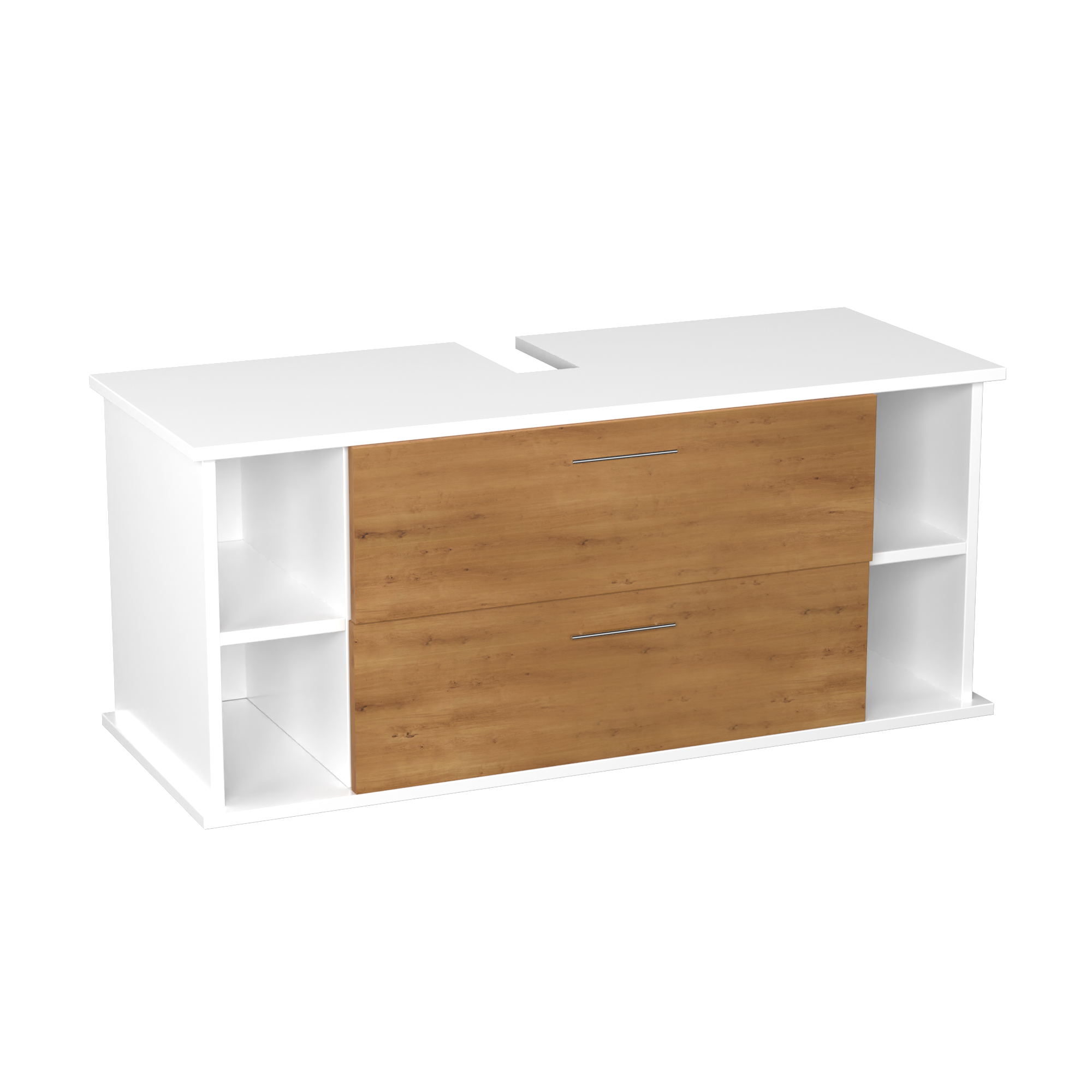 Garlivo Waschbeckenunterschrank GLA-120 Eiche mit Schubladen