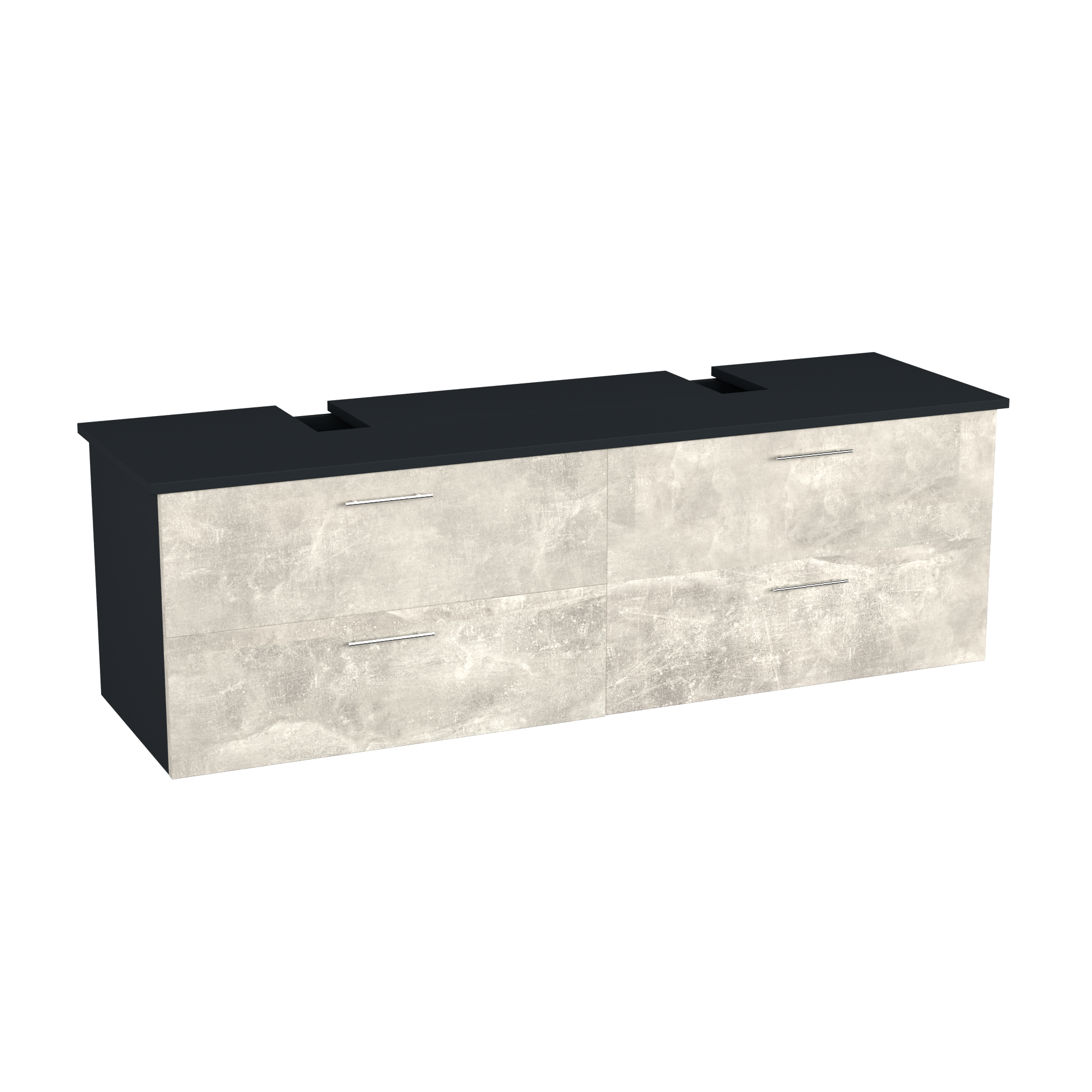 Garlivo Waschbeckenunterschrank GLA-160 Beton mit Schubladen