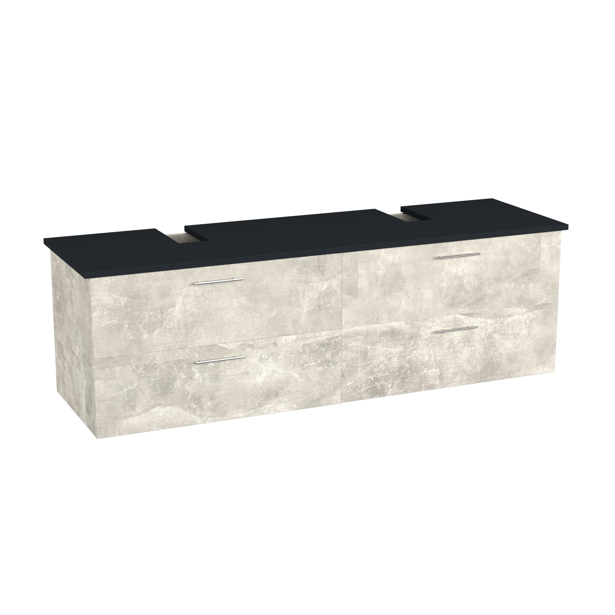 Garlivo Waschbeckenunterschrank GLA-160 Beton mit Schubladen
