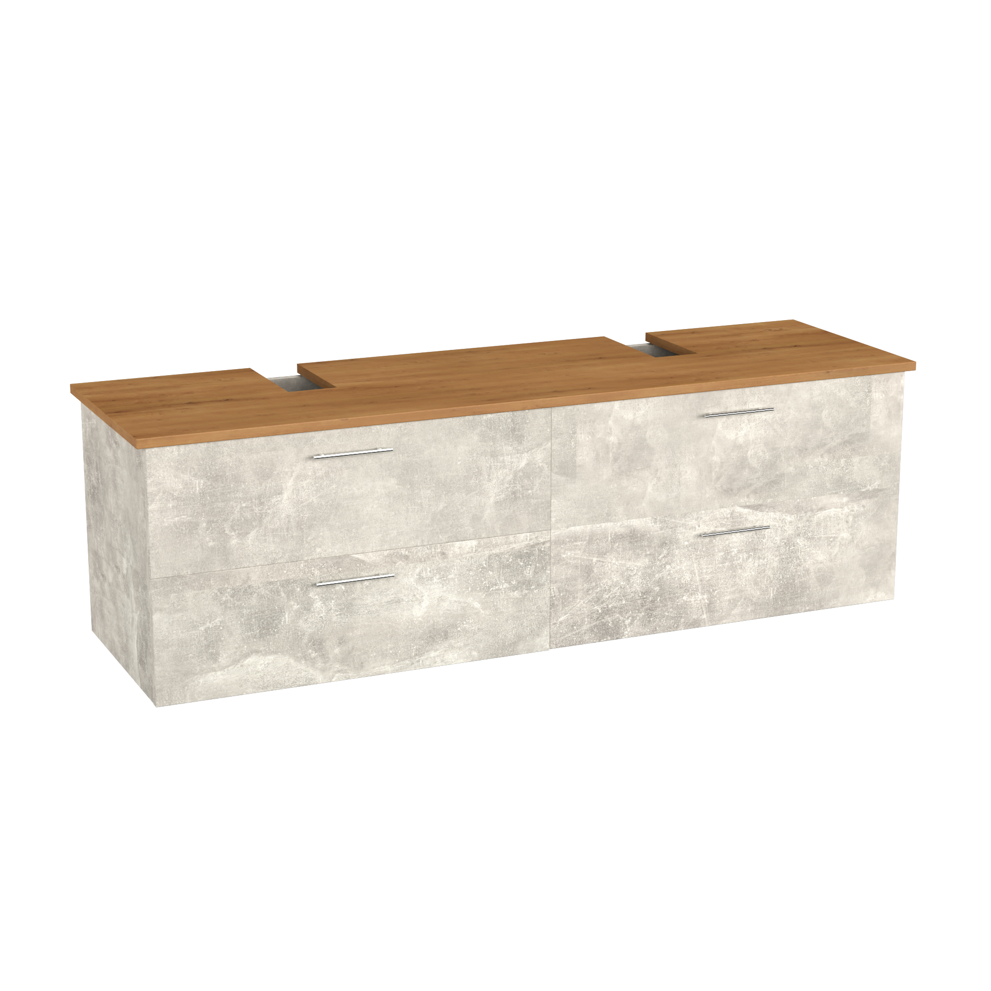 Garlivo Waschbeckenunterschrank GLA-160 Beton mit Schubladen