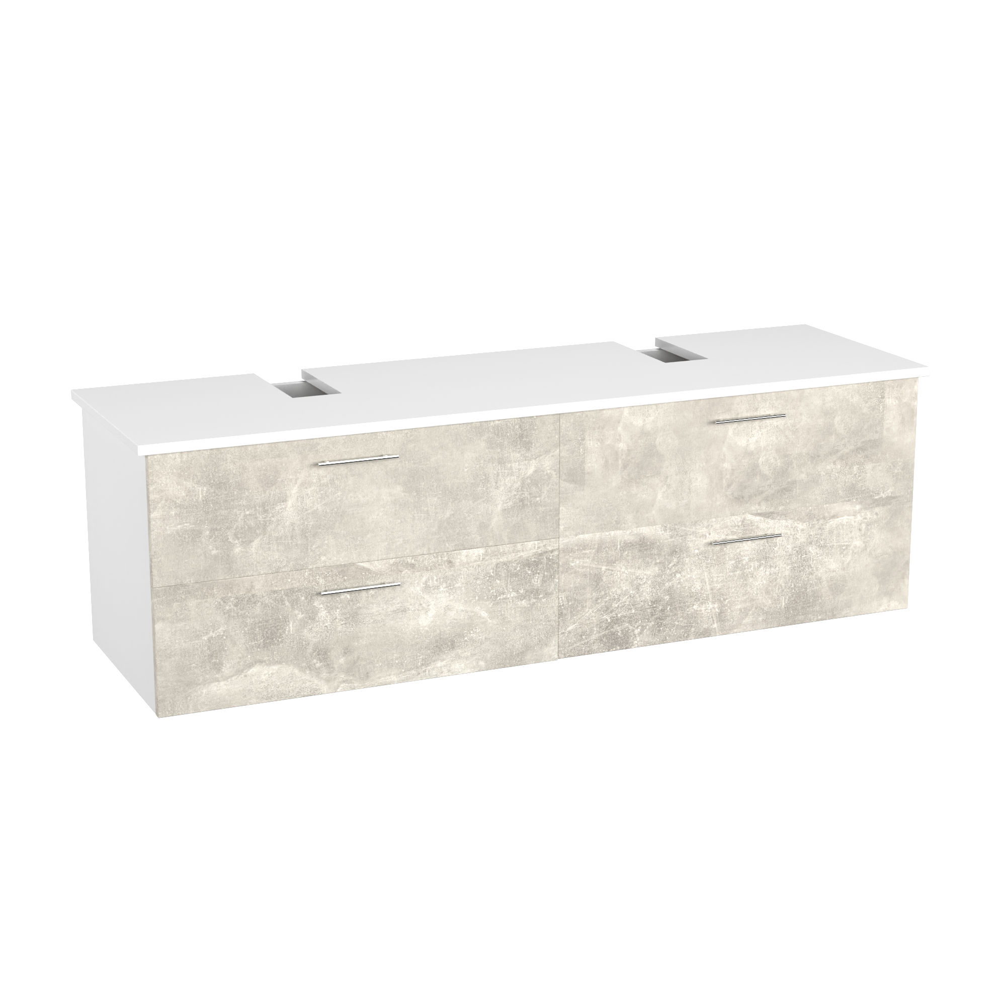 Garlivo Waschbeckenunterschrank GLA-160 Beton mit Schubladen