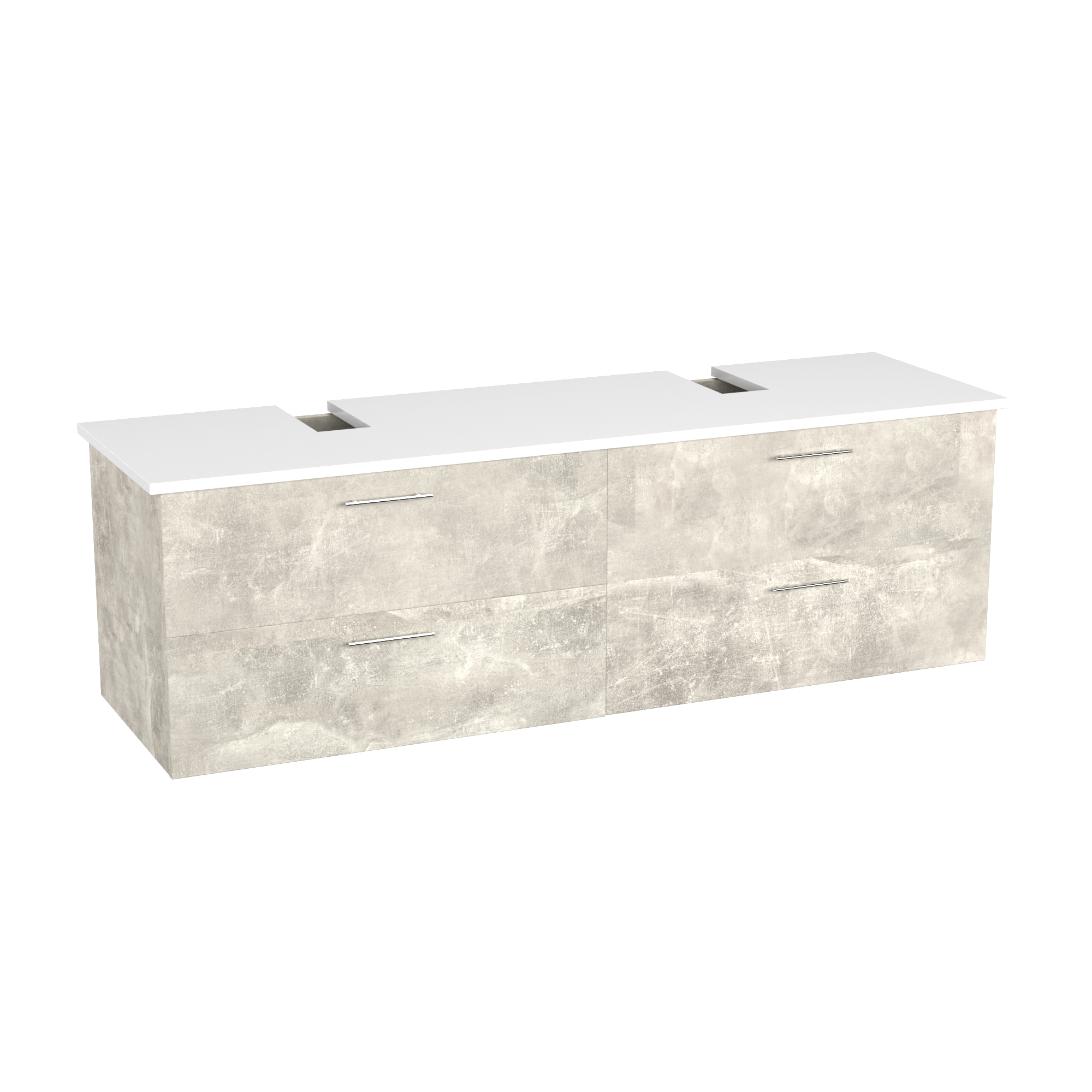 Garlivo Waschbeckenunterschrank GLA-160 Beton mit Schubladen