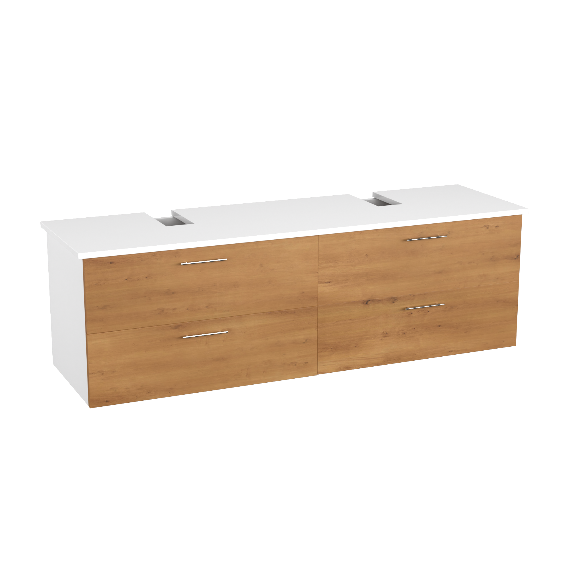 Garlivo Waschbeckenunterschrank GLA-160 Eiche mit Schubladen
