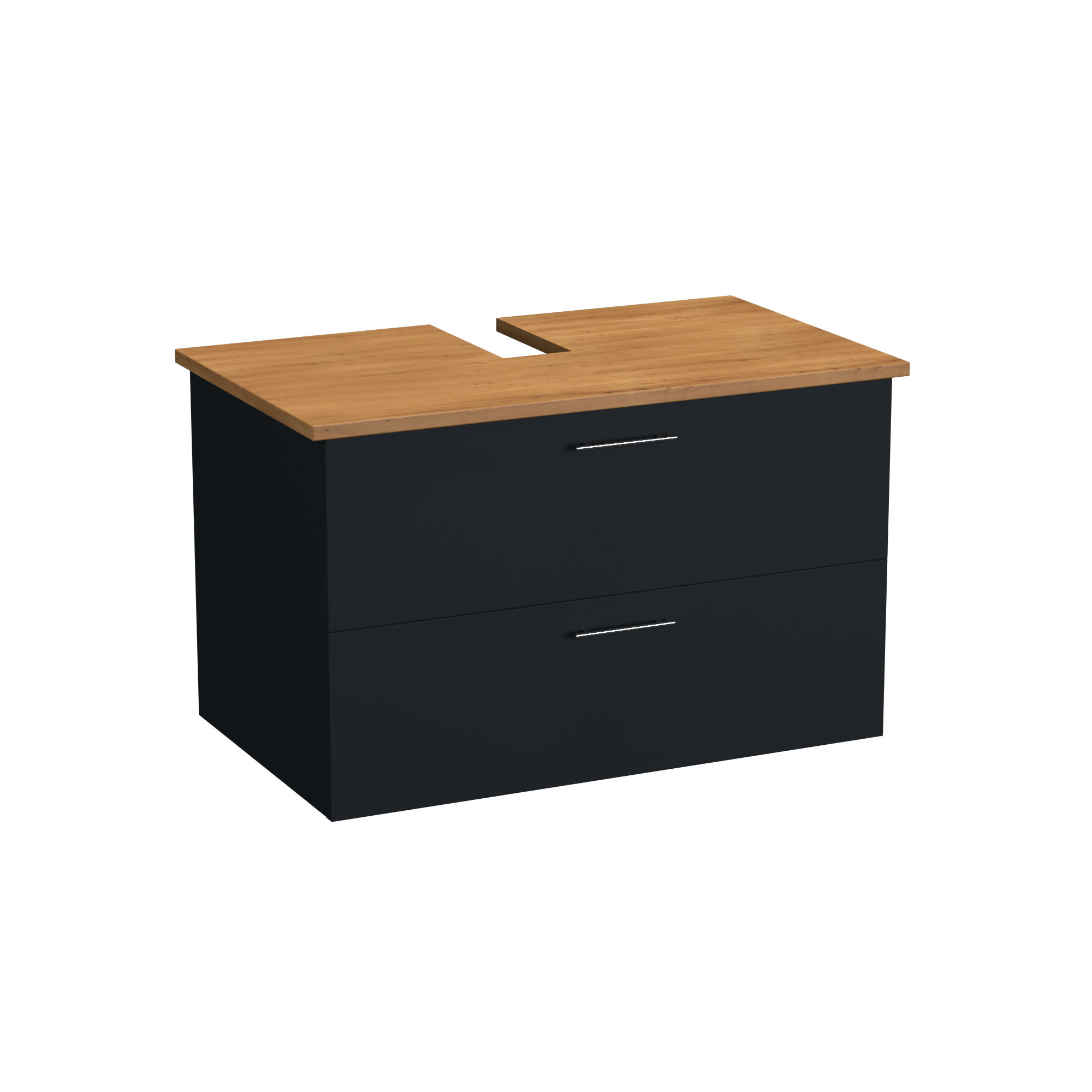 Garlivo Waschbeckenunterschrank GLA-80 Schwarz mit Schubladen