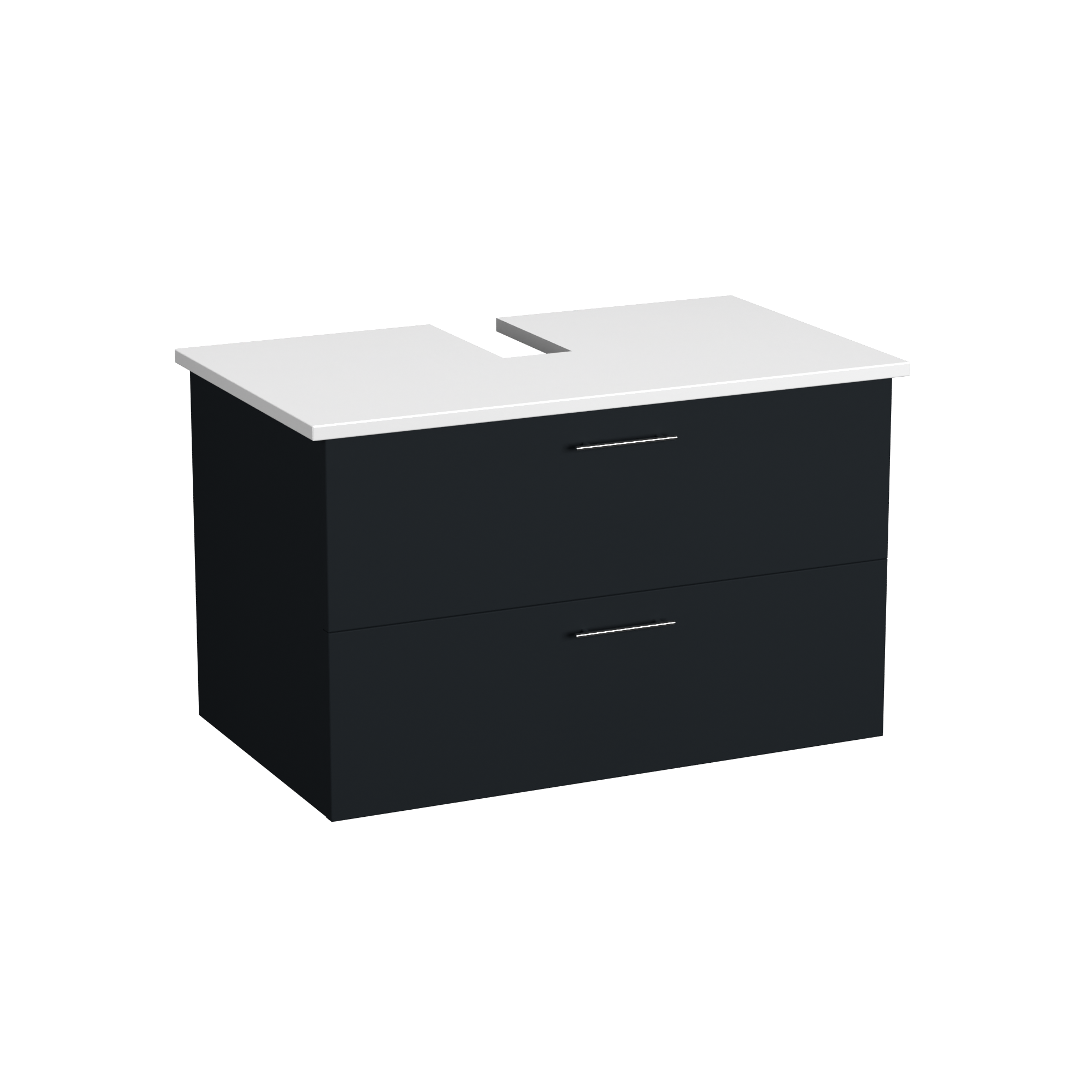 Garlivo Waschbeckenunterschrank GLA-80 Schwarz mit Schubladen