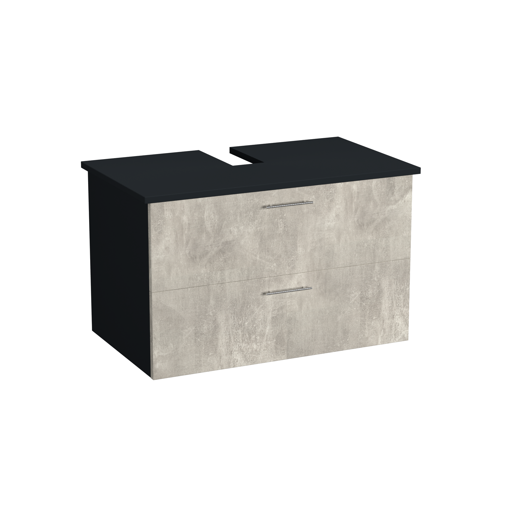 Garlivo Waschbeckenunterschrank GLA-80 Beton mit Schubladen