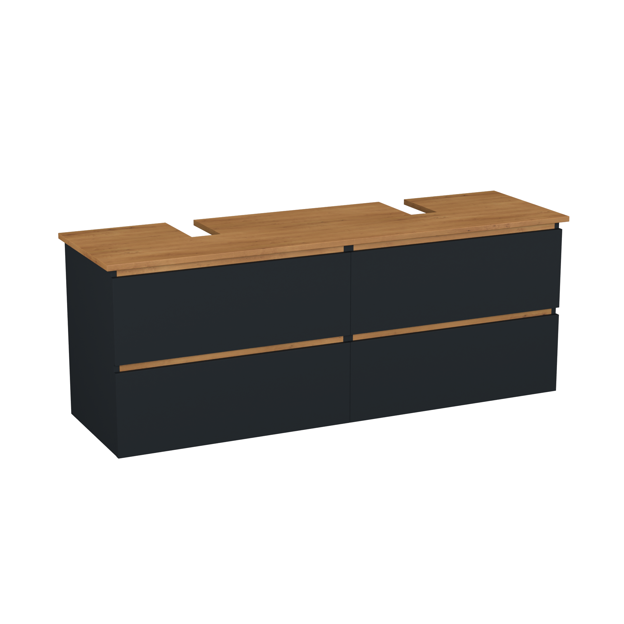 Garlivo Waschbeckenunterschrank GLB-160 Anthrazit mit Schubladen