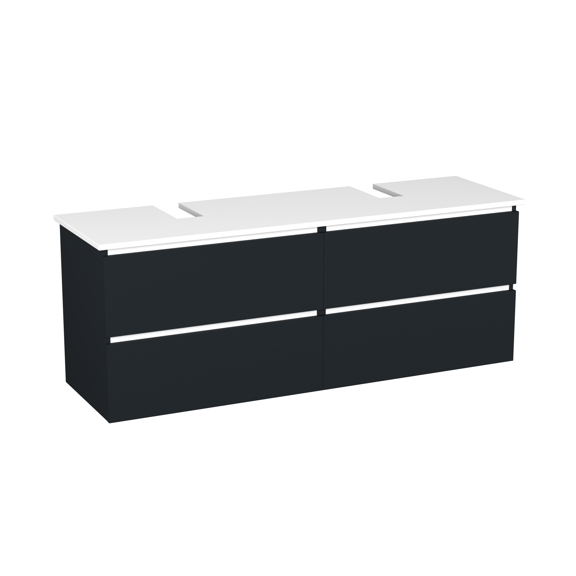 Garlivo Waschbeckenunterschrank GLB-160 Anthrazit mit Schubladen