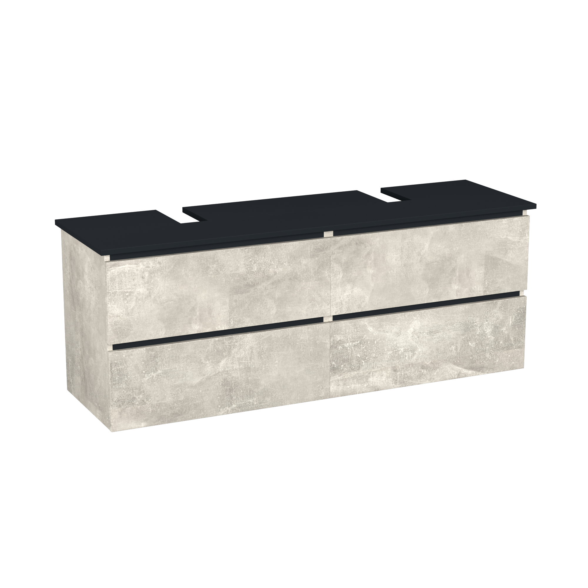 Garlivo Waschbeckenunterschrank GLB-160 Beton mit Schubladen