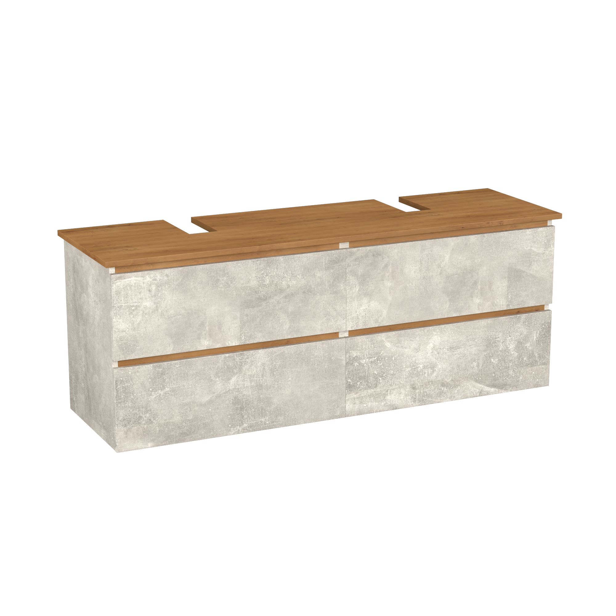 Garlivo Waschbeckenunterschrank GLB-160 Beton mit Schubladen