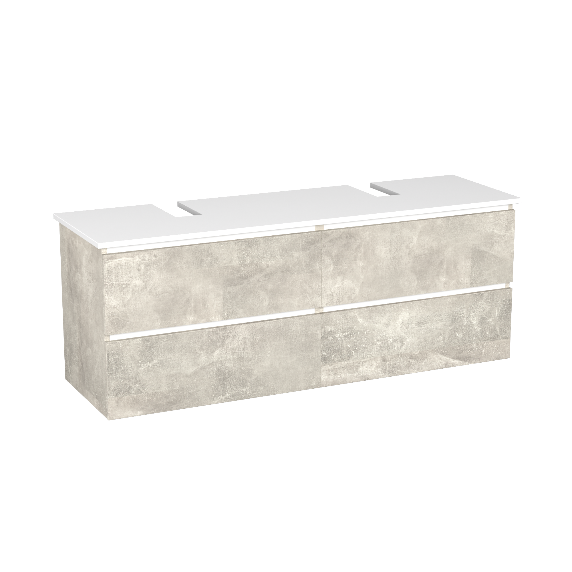 Garlivo Waschbeckenunterschrank GLB-160 Beton mit Schubladen