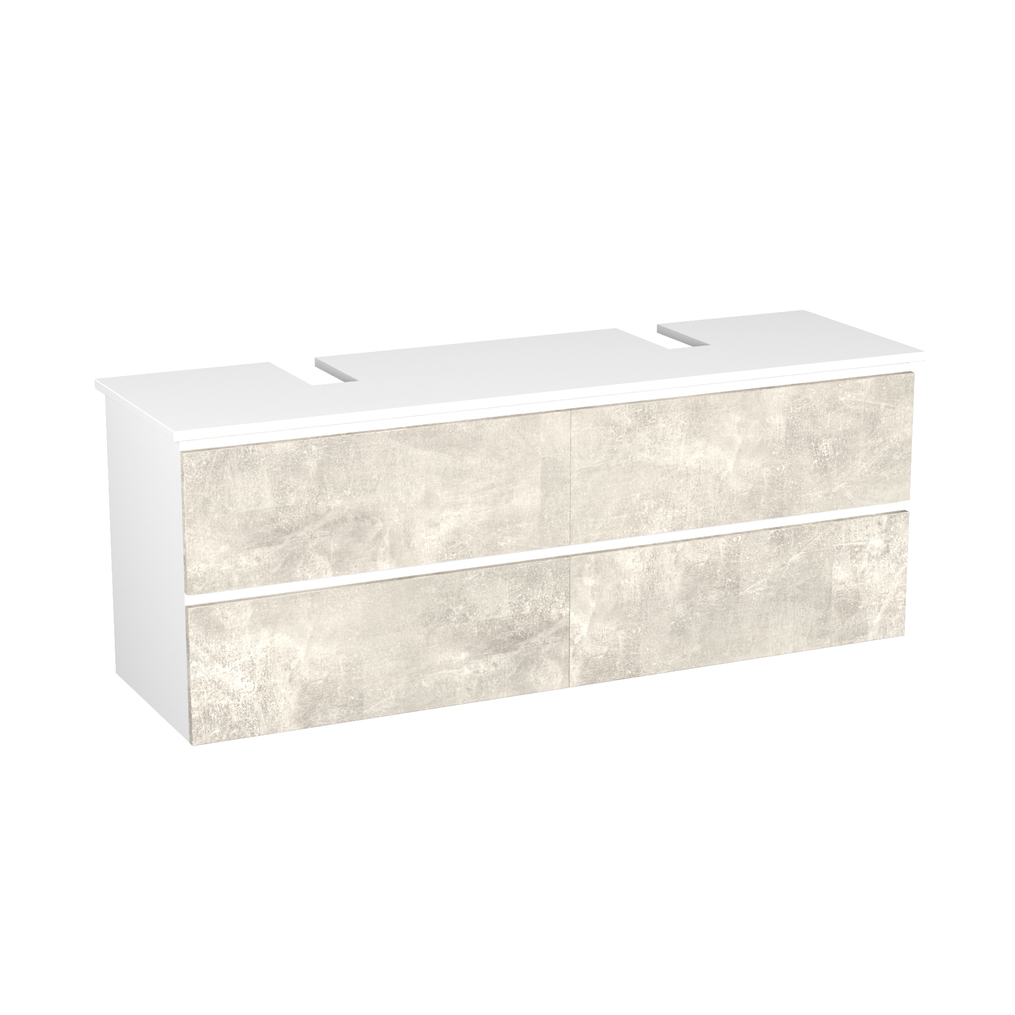 Garlivo Waschbeckenunterschrank GLB-160 Beton mit Schubladen