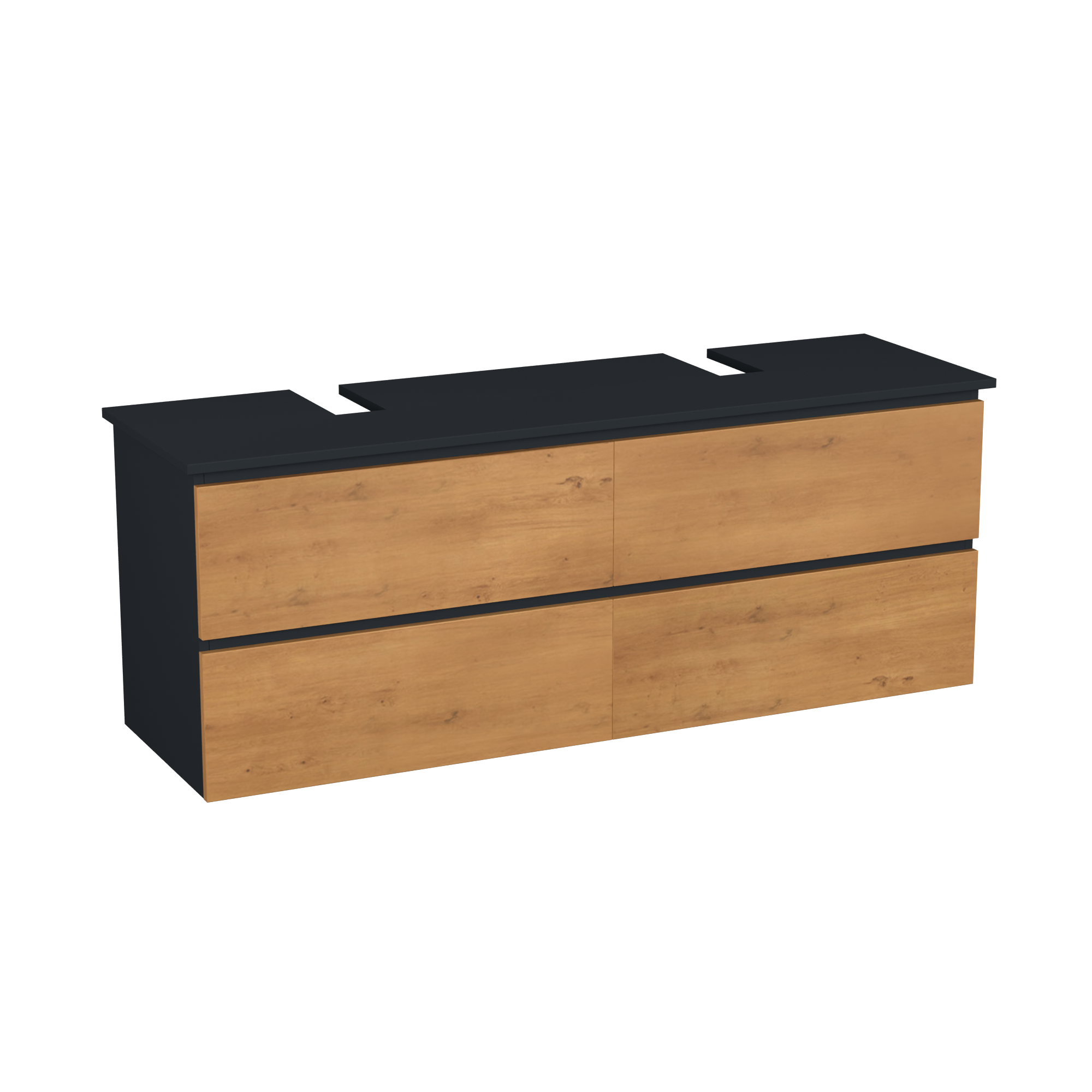 Garlivo Waschbeckenunterschrank GLB-160 Eiche mit Schubladen