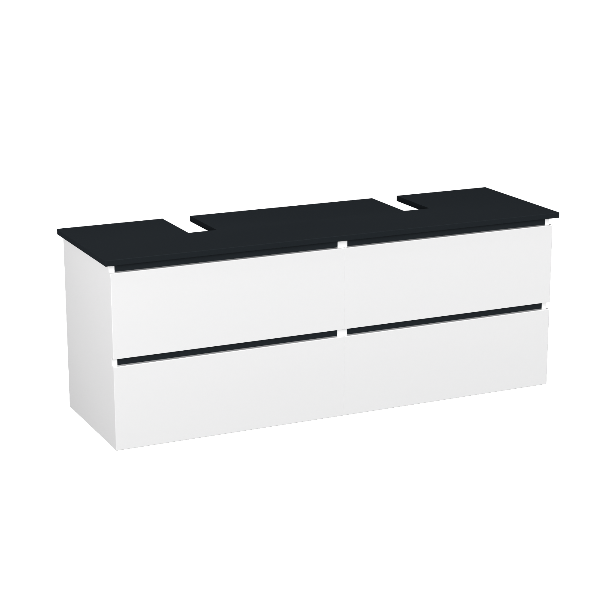Garlivo Waschbeckenunterschrank GLB-160 Weiß mit Schubladen