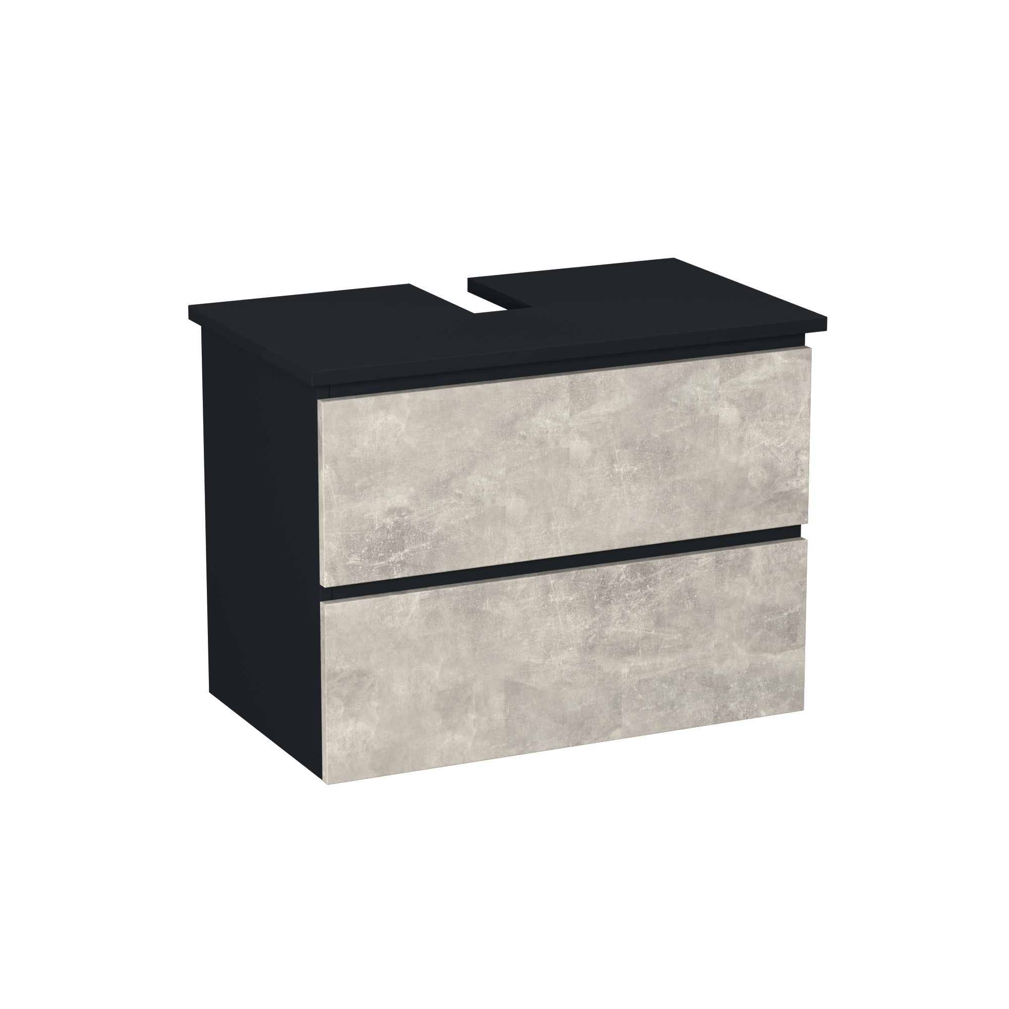 Garlivo Waschbeckenunterschrank GLB-80 Beton mit Schubladen
