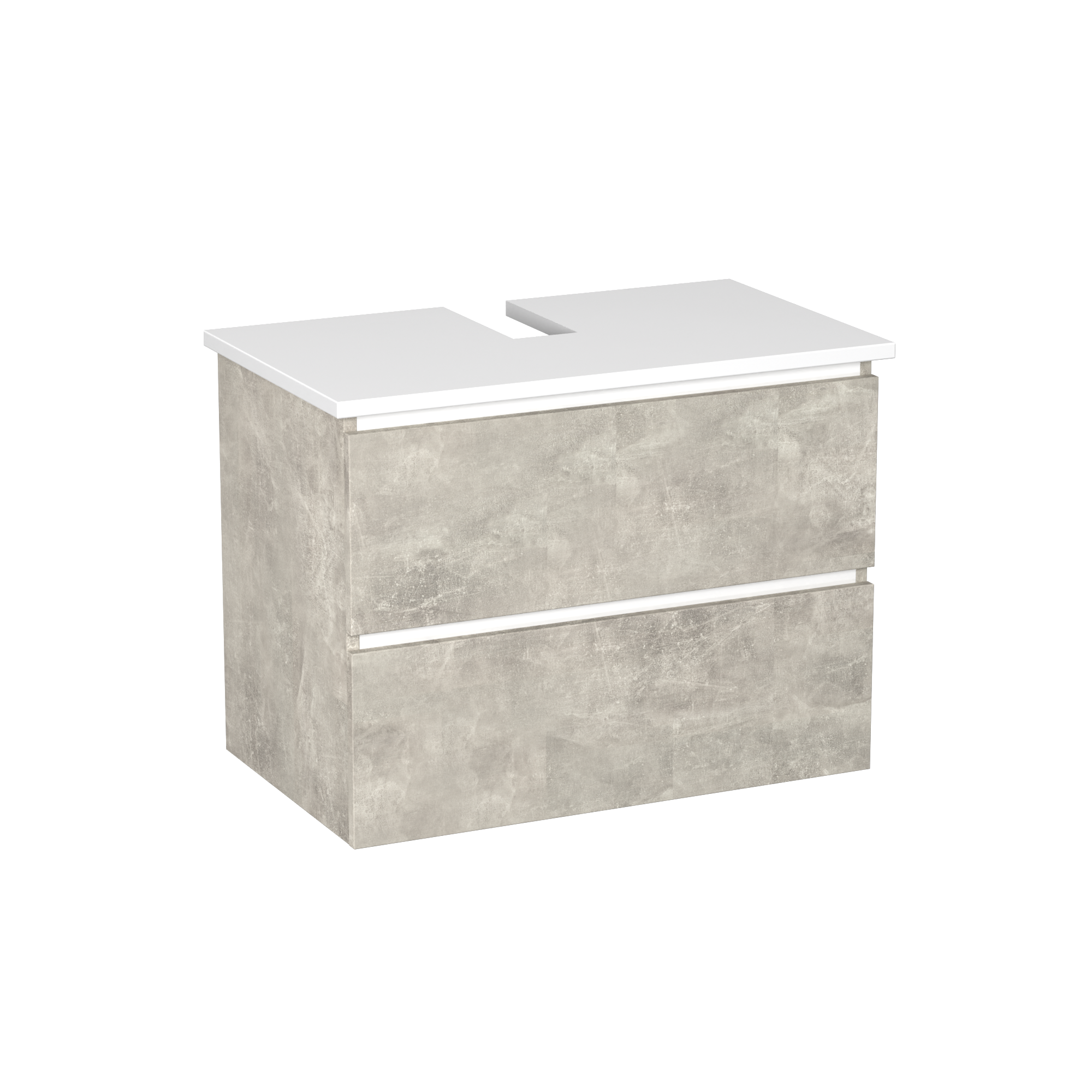 Garlivo Waschbeckenunterschrank GLB-80 Beton mit Schubladen